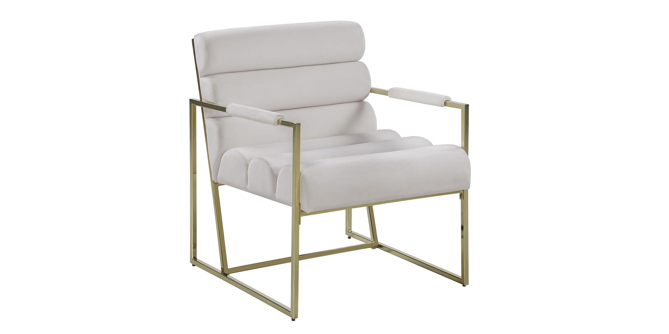 Contemporary, Modern Accent Chair WAYNE 526Cream 526Cream in Cream, Gold Velvet