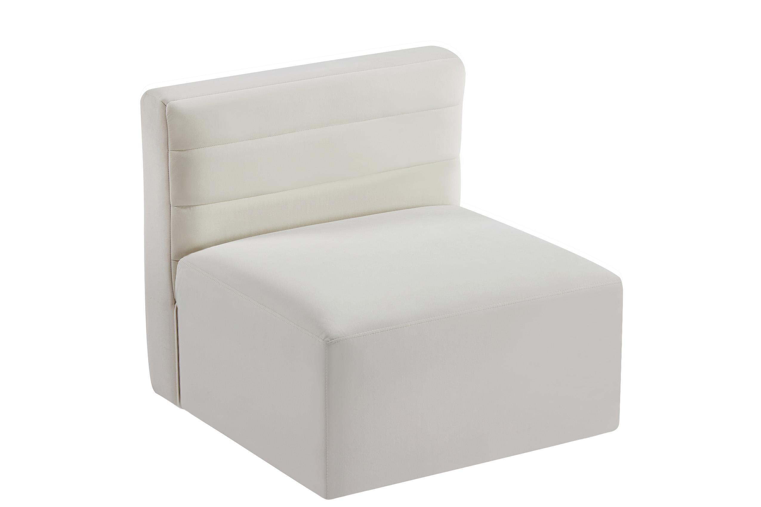 Contemporary, Modern Chair Quincy 677Cream-Armless 677Cream-Armless in Cream Velvet