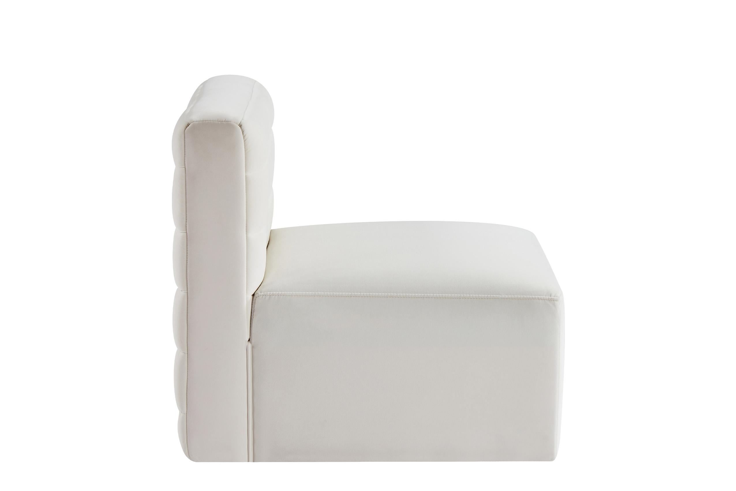 

        
Meridian Furniture Quincy 677Cream-Armless Chair Cream Velvet 94308261416
