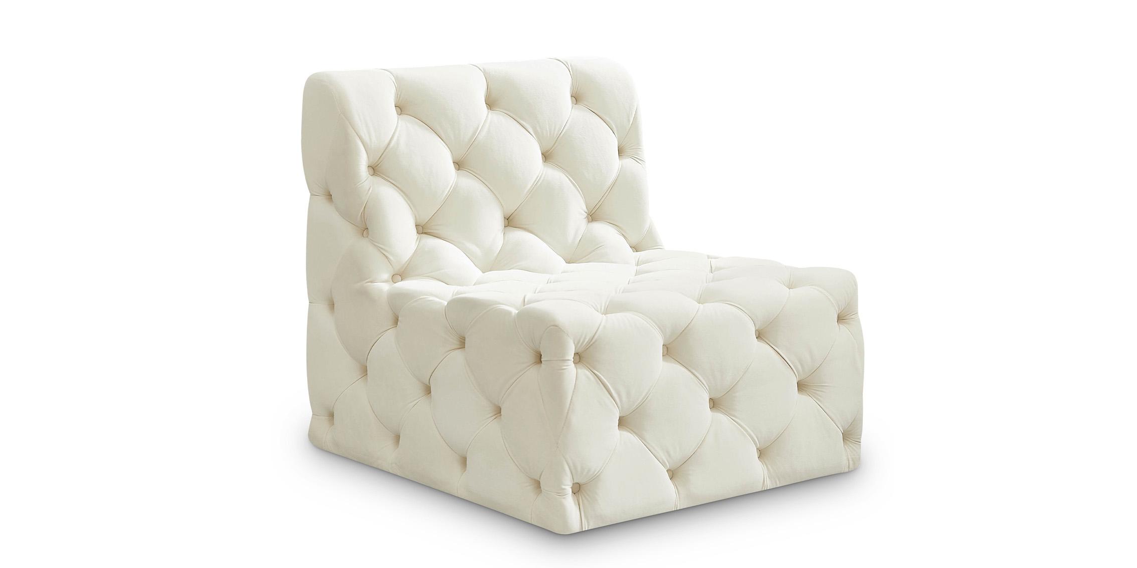 

    
Cream Velvet Modular Armless Chair TUFT 680Cream-Armless Meridian Contemporary
