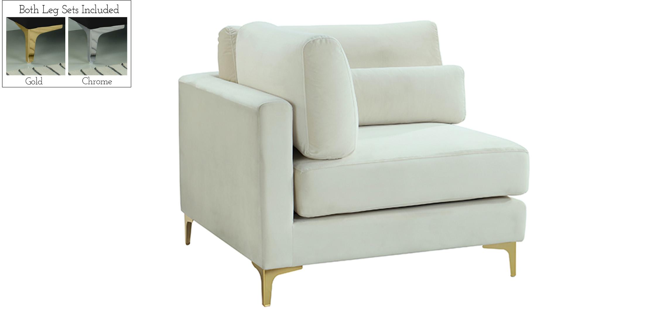 

    
Cream Velvet Modular Corner Chair JULIA 605Cream-Corner Meridian Contemporary
