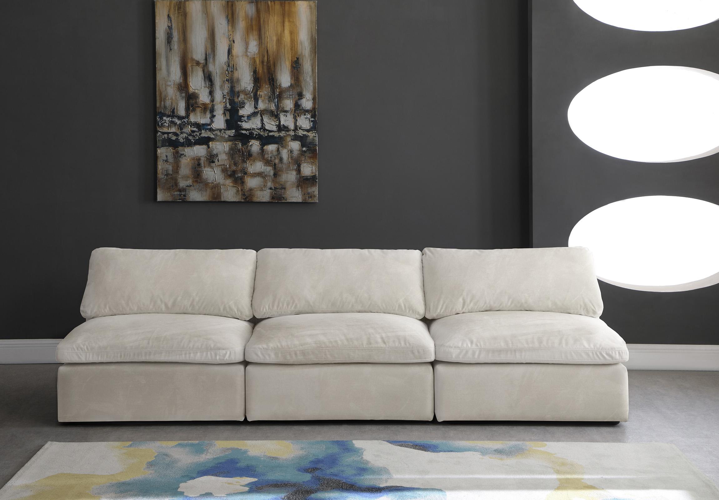 

    
Cozy Cream Velvet Comfort Modular Armless Sofa S117 Meridian
