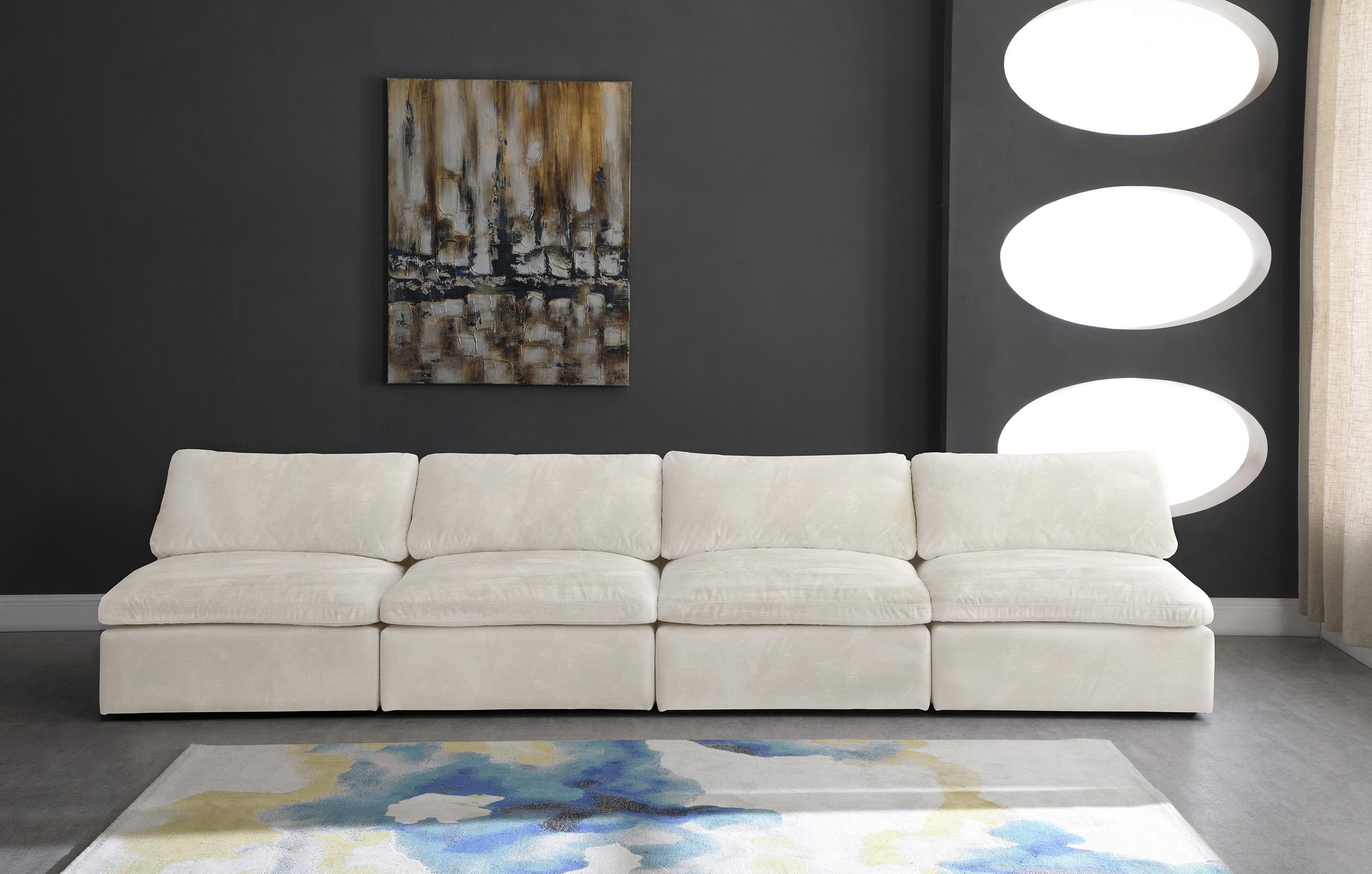 

    
Cozy Cream Velvet Comfort Modular Armless Sofa S156 Meridian
