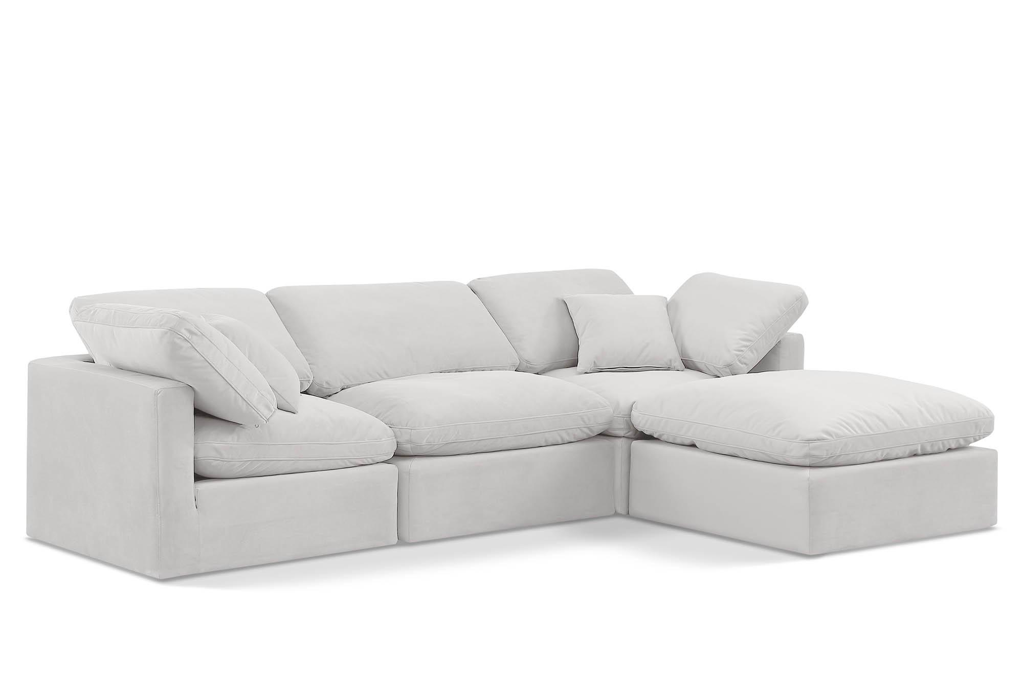 Contemporary, Modern Modular Sectional Sofa INDULGE 147Cream-Sec4A 147Cream-Sec4A in Cream Velvet