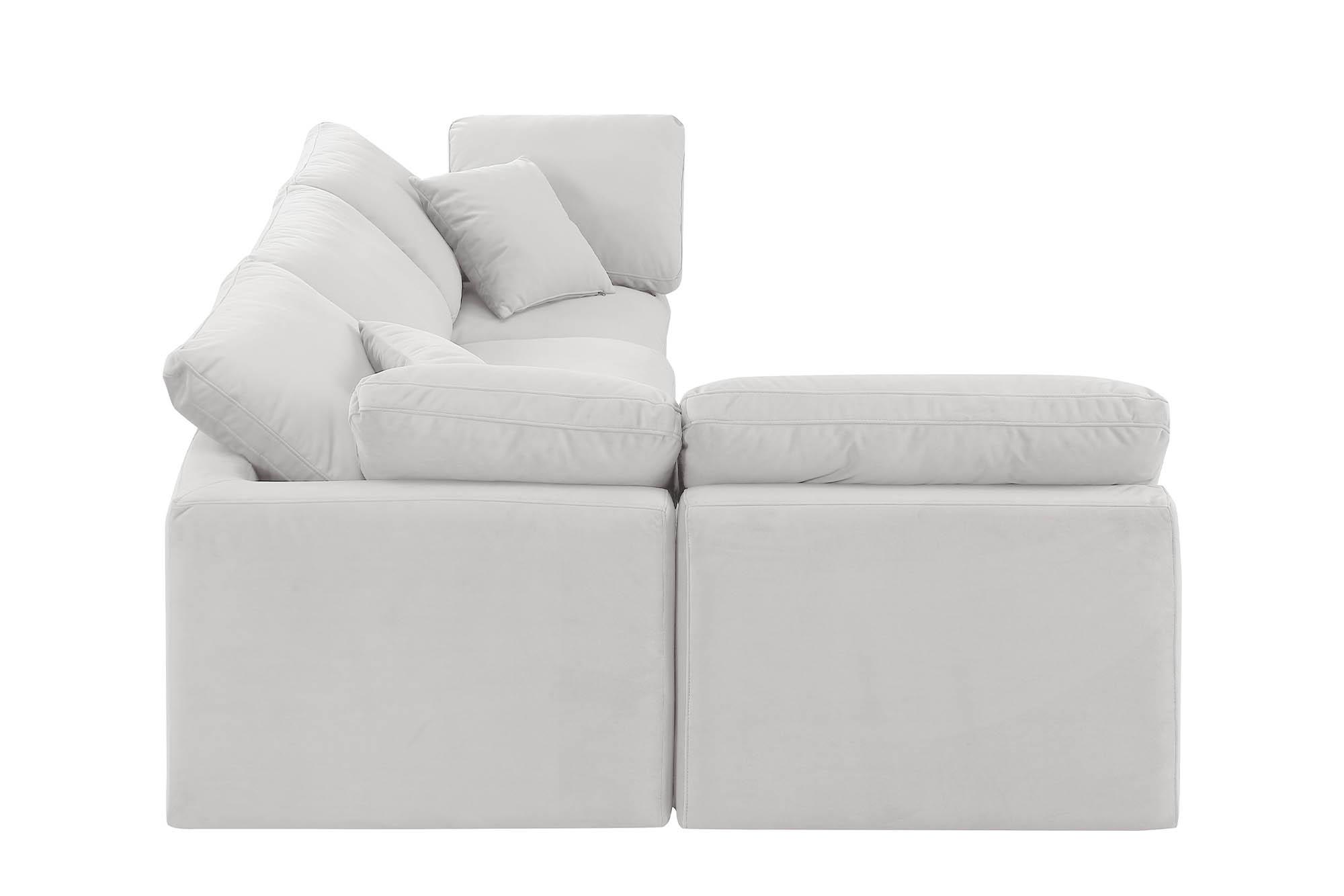 

        
Meridian Furniture INDULGE 147Cream-Sec4B Modular Sectional Sofa Cream Velvet 094308315911
