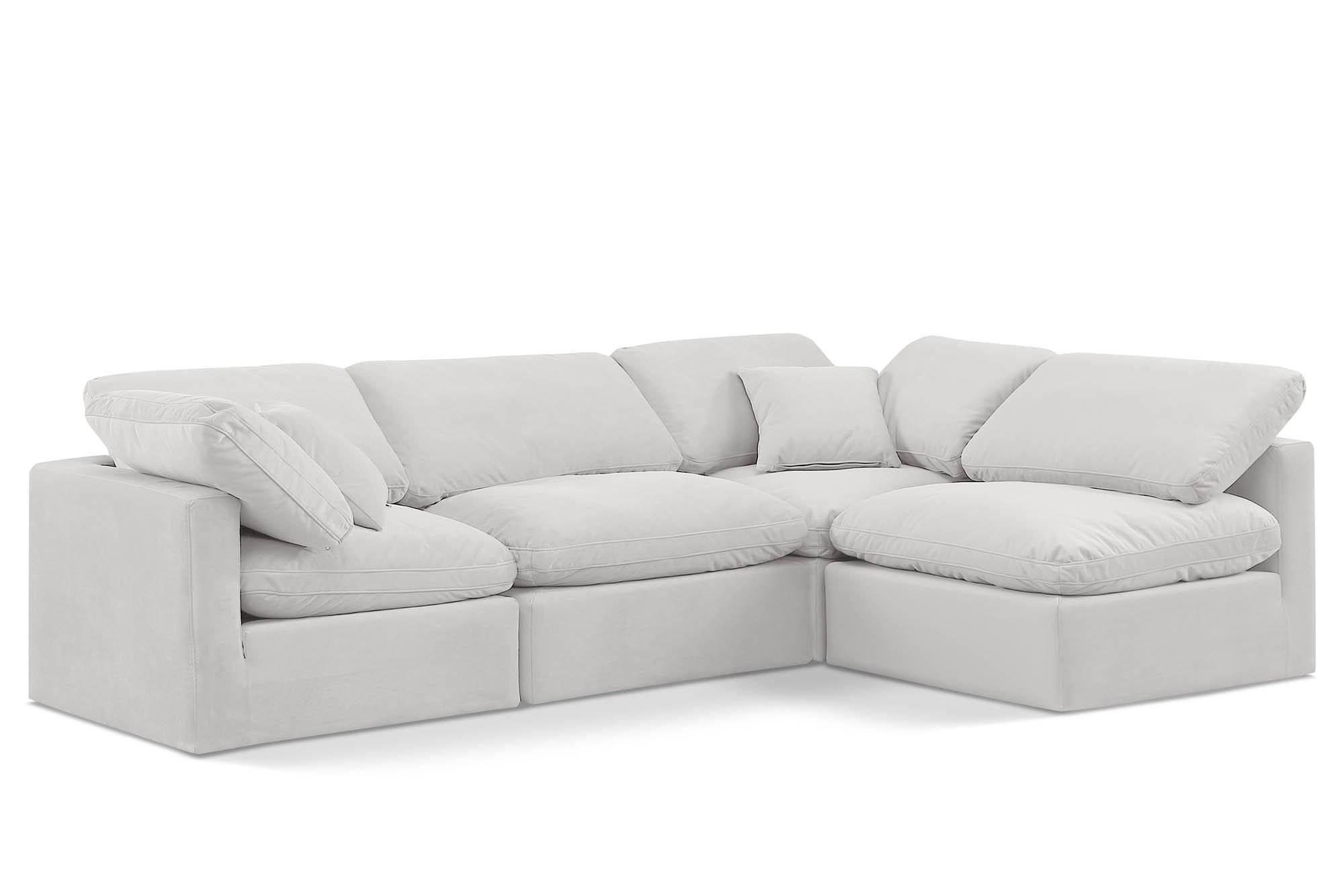 Contemporary, Modern Modular Sectional Sofa INDULGE 147Cream-Sec4B 147Cream-Sec4B in Cream Velvet