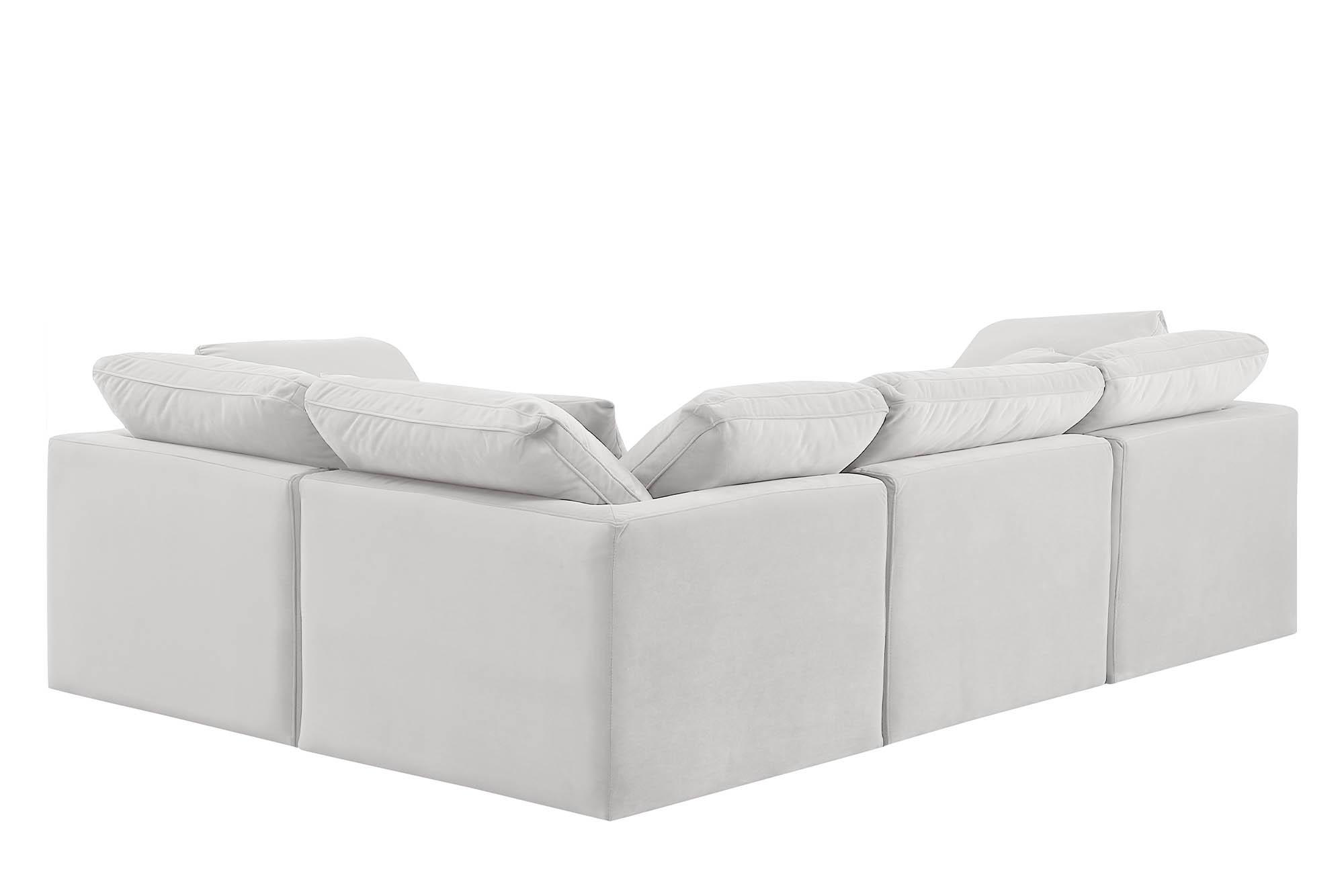 

        
Meridian Furniture INDULGE 147Cream-Sec4C Modular Sectional Sofa Cream Velvet 094308321844
