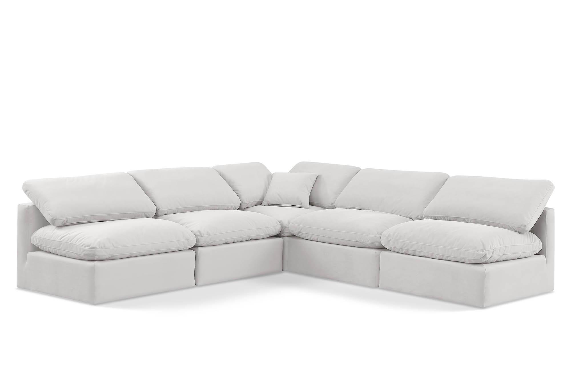 Contemporary, Modern Modular Sectional Sofa INDULGE 147Cream-Sec5B 147Cream-Sec5B in Cream Velvet