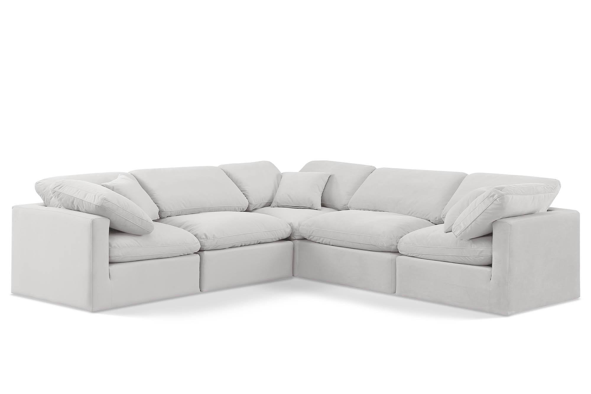 Contemporary, Modern Modular Sectional Sofa INDULGE 147Cream-Sec5C 147Cream-Sec5C in Cream Velvet