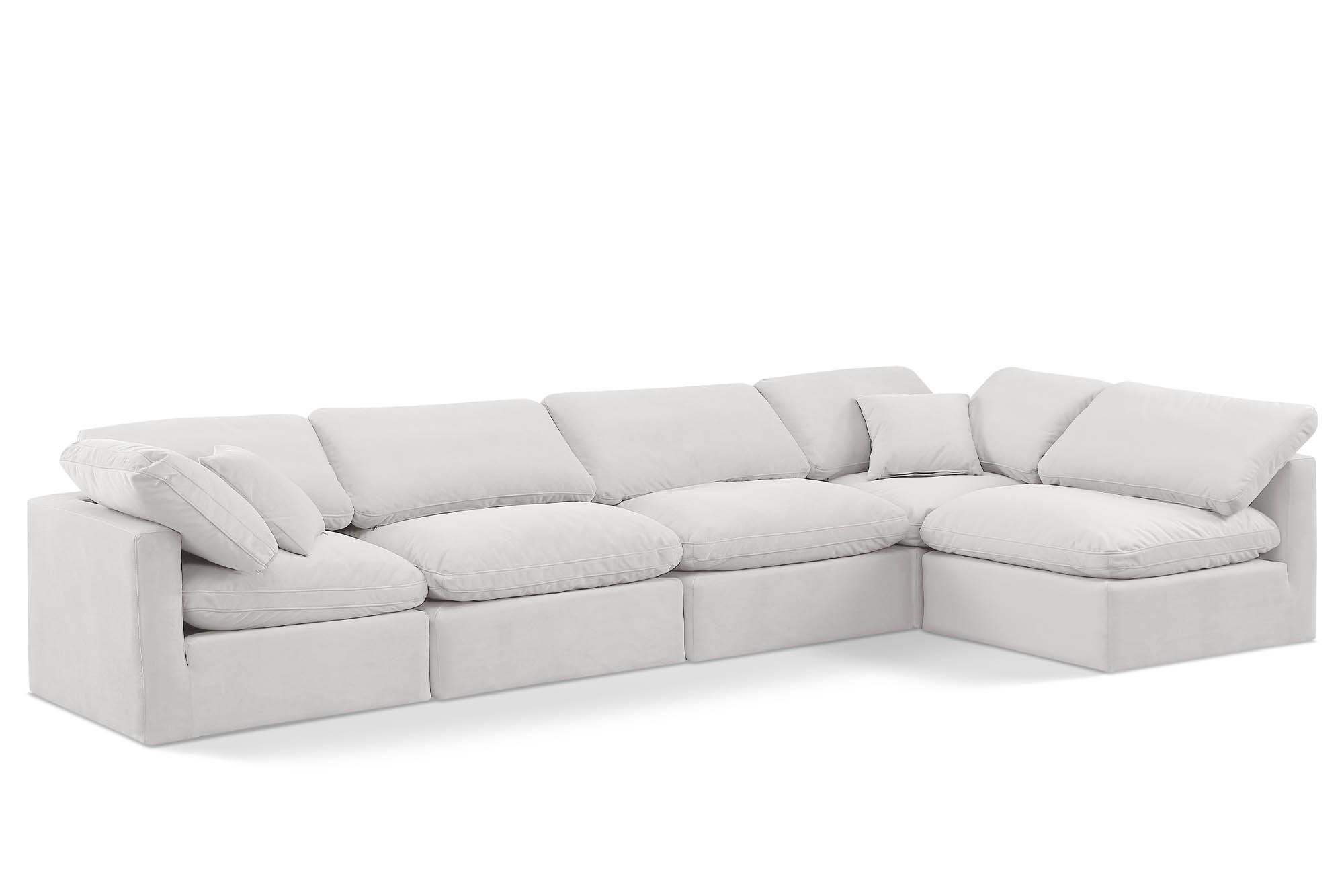Contemporary, Modern Modular Sectional Sofa INDULGE 147Cream-Sec5D 147Cream-Sec5D in Cream Velvet