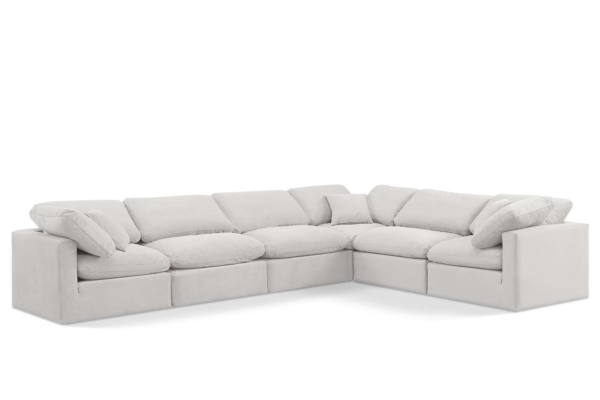 Contemporary, Modern Modular Sectional Sofa INDULGE 147Cream-Sec6A 147Cream-Sec6A in Cream Velvet