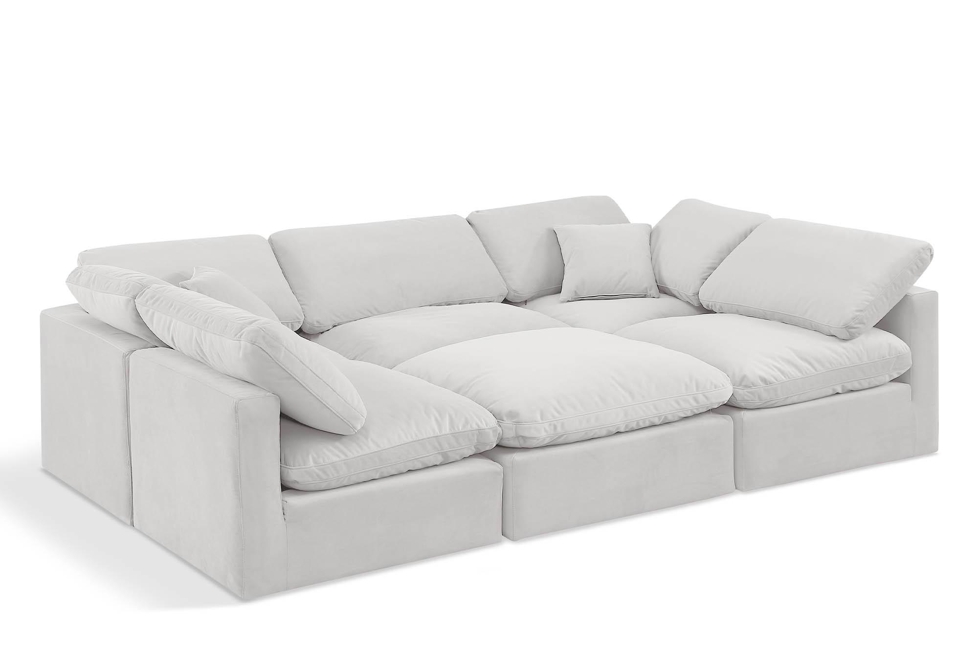 Contemporary, Modern Modular Sectional Sofa INDULGE 147Cream-Sec6C 147Cream-Sec6C in Cream Velvet