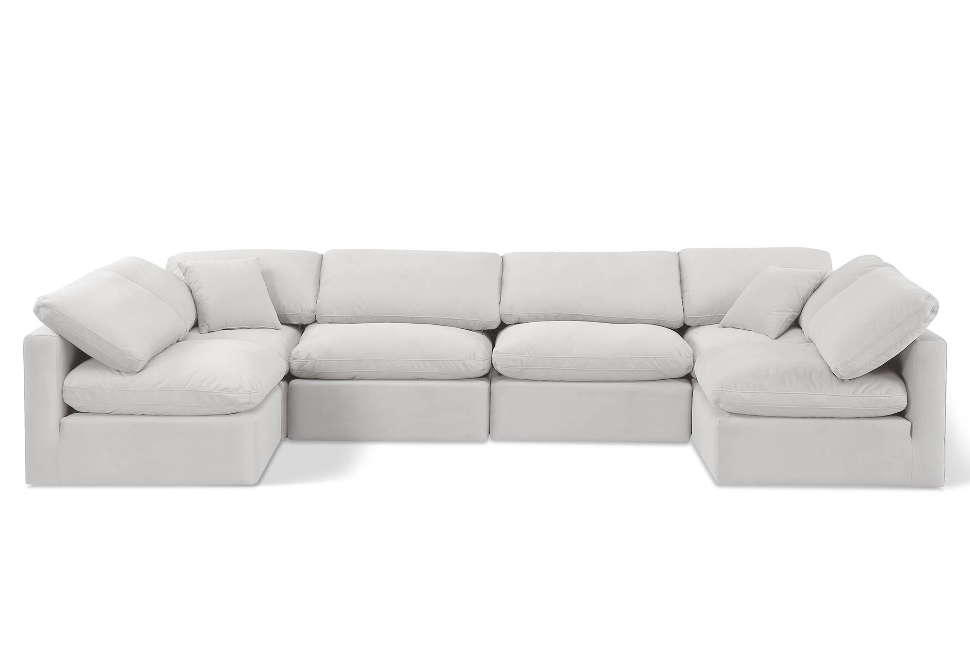Contemporary, Modern Modular Sectional Sofa INDULGE 147Cream-Sec6D 147Cream-Sec6D in Cream Velvet