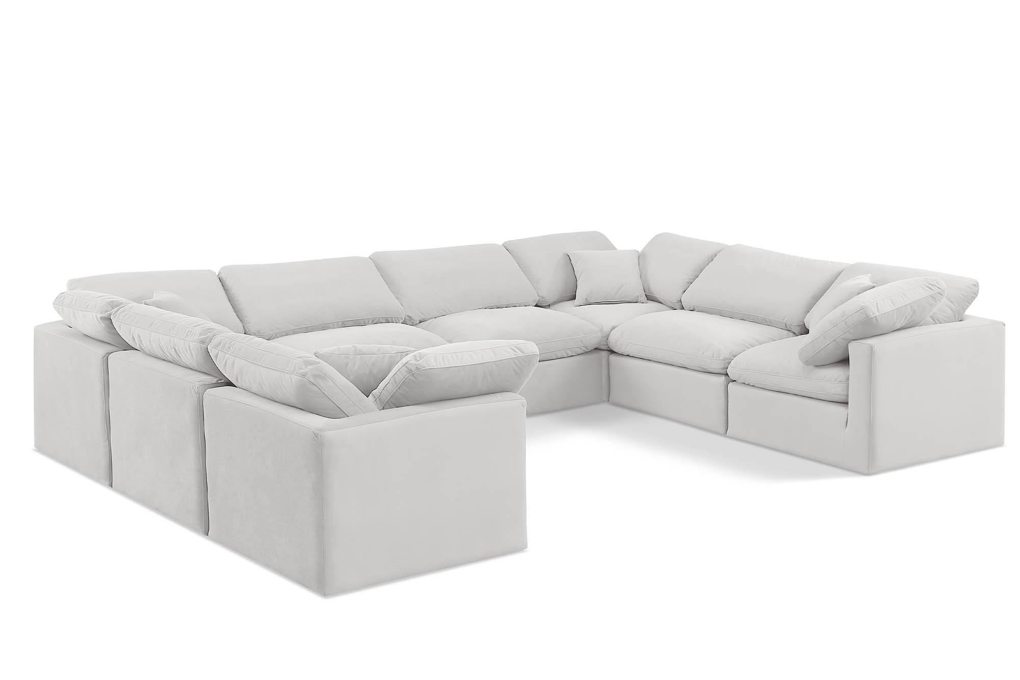 Contemporary, Modern Modular Sectional Sofa INDULGE 147Cream-Sec8A 147Cream-Sec8A in Cream Velvet