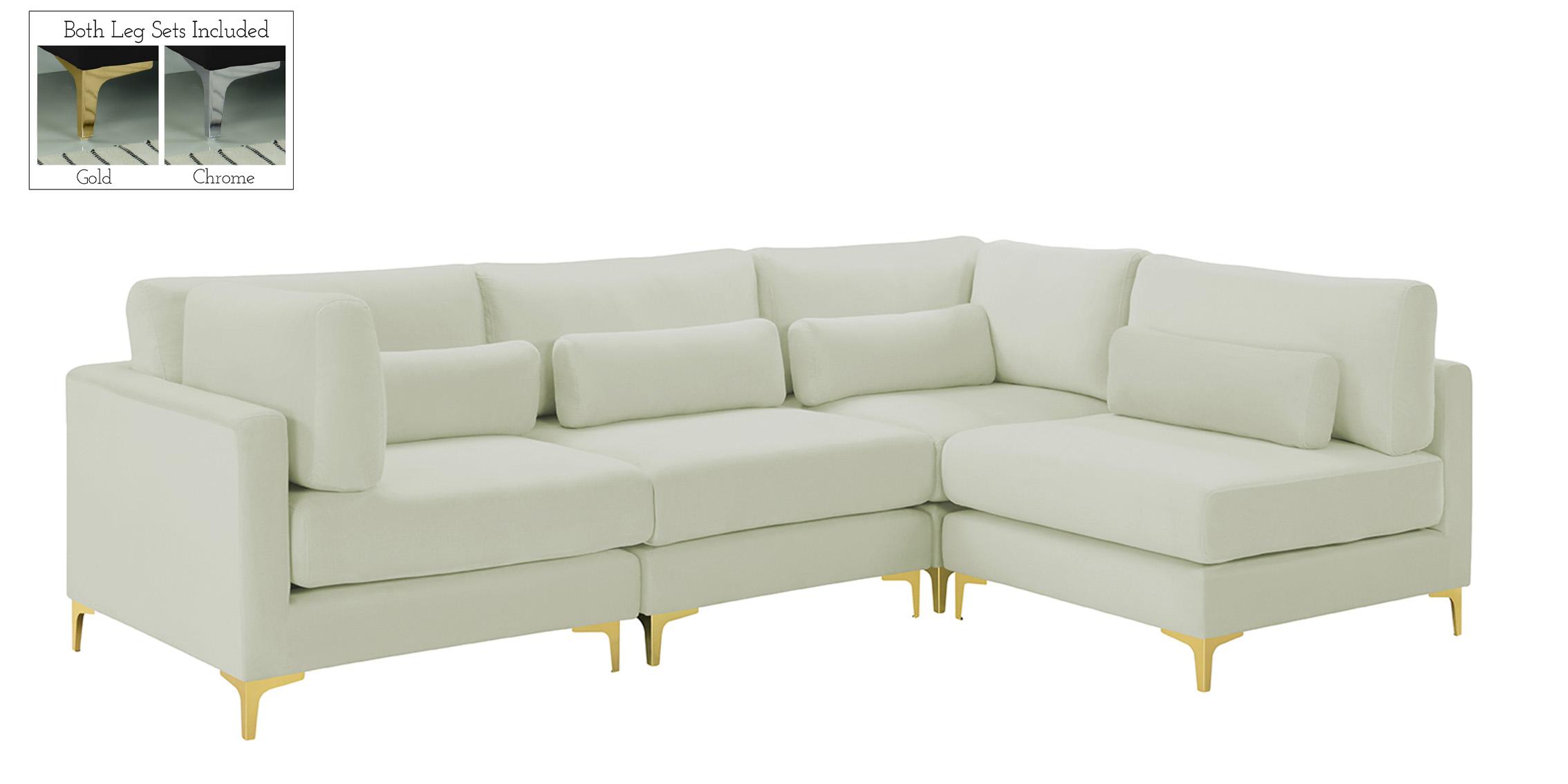 

    
Cream Velvet Modular Sectional Sofa JULIA 605Cream-Sec4B Meridian Contemporary
