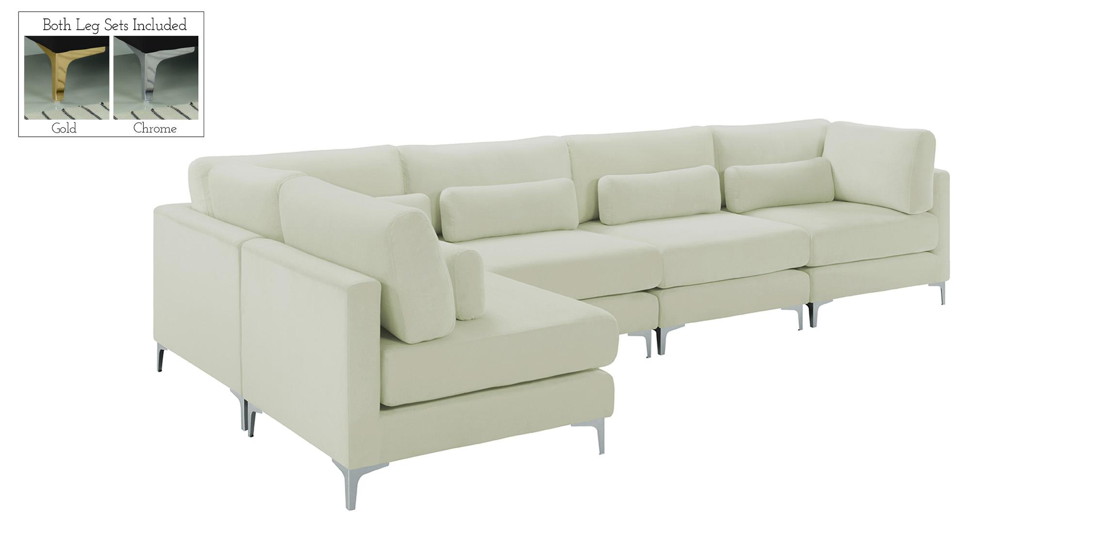 

        
Meridian Furniture JULIA 605Cream-Sec5D Modular Sectional Sofa Cream Velvet 094308263809
