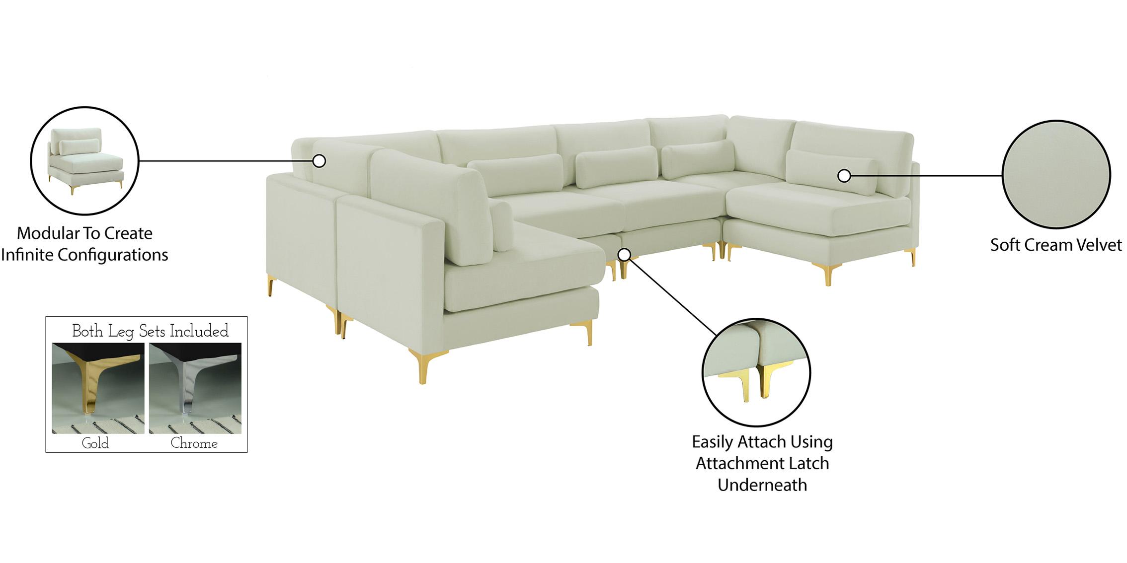 

    
605Cream-Sec6C Meridian Furniture Modular Sectional Sofa
