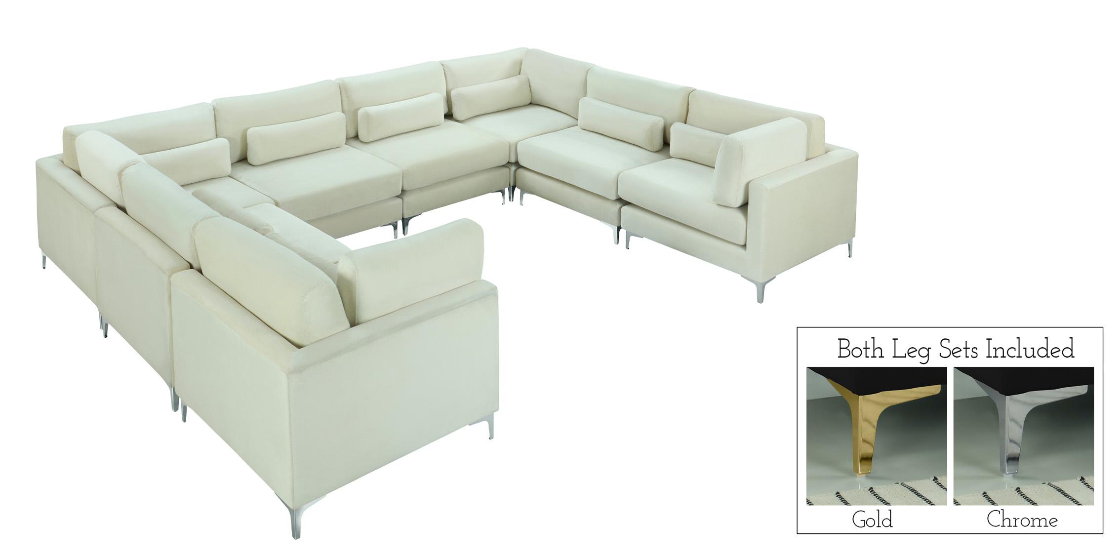 

    
Cream Velvet Modular Sectional Sofa JULIA 605Cream-Sec8A Meridian Contemporary

