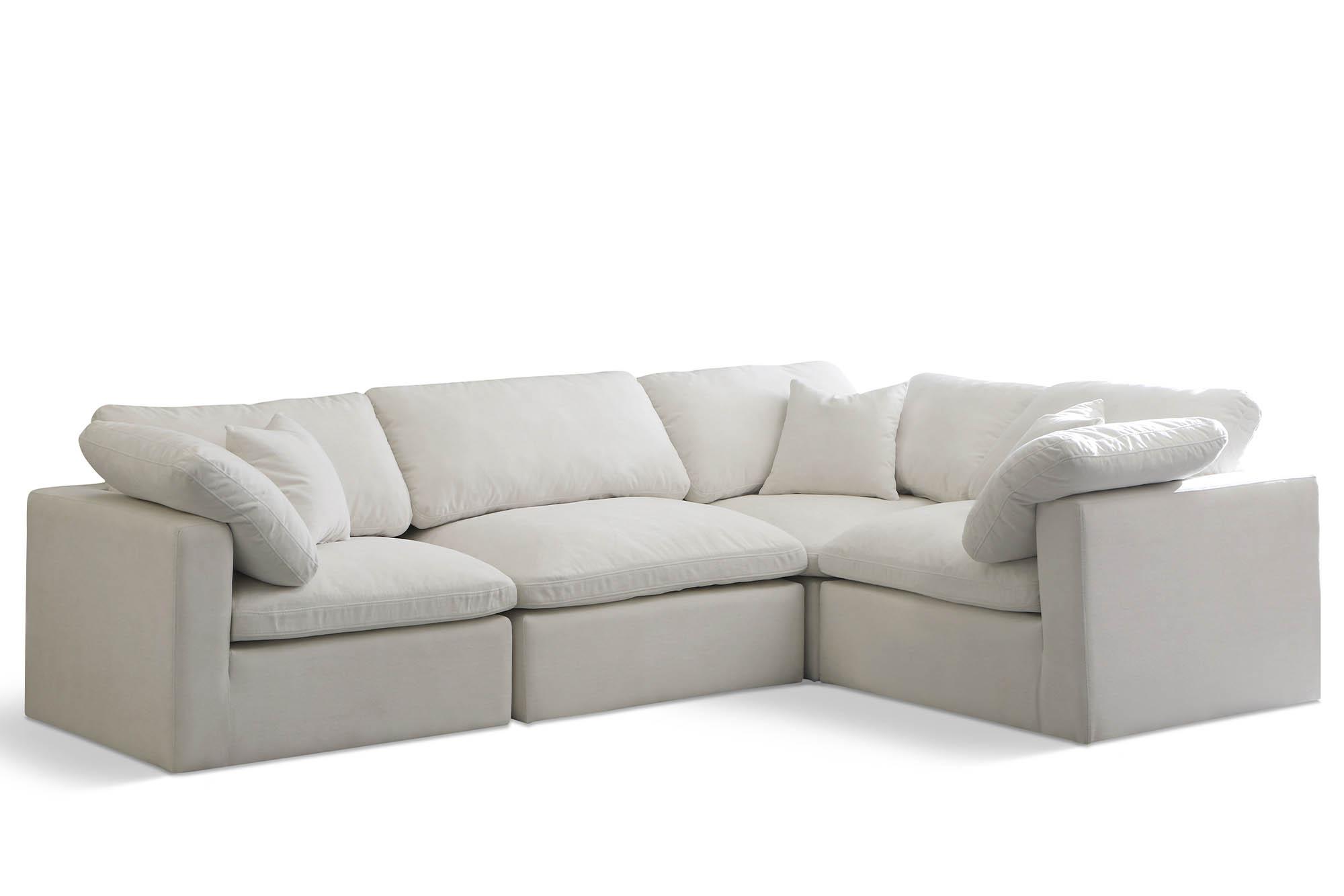 Contemporary, Modern Modular Sectional Sofa 602Cream-Sec4C 602Cream-Sec4C in Cream Fabric