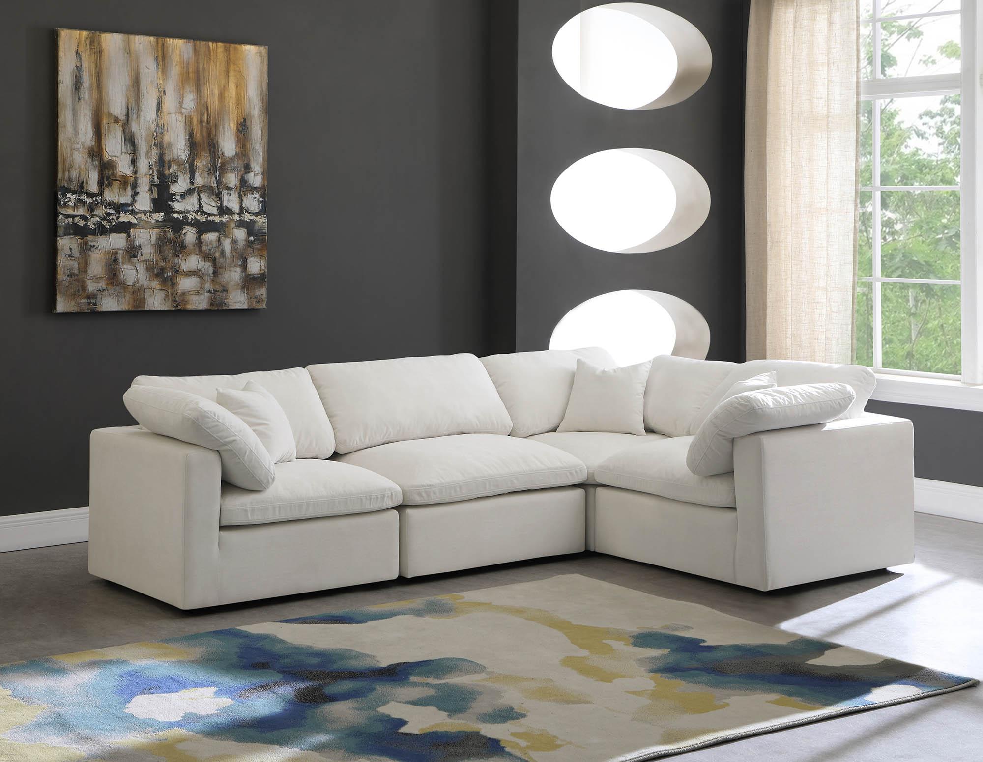 

    
Cream Velvet Modular Sectional Sofa PLUSH 602Cream-Sec4C Meridian Modern
