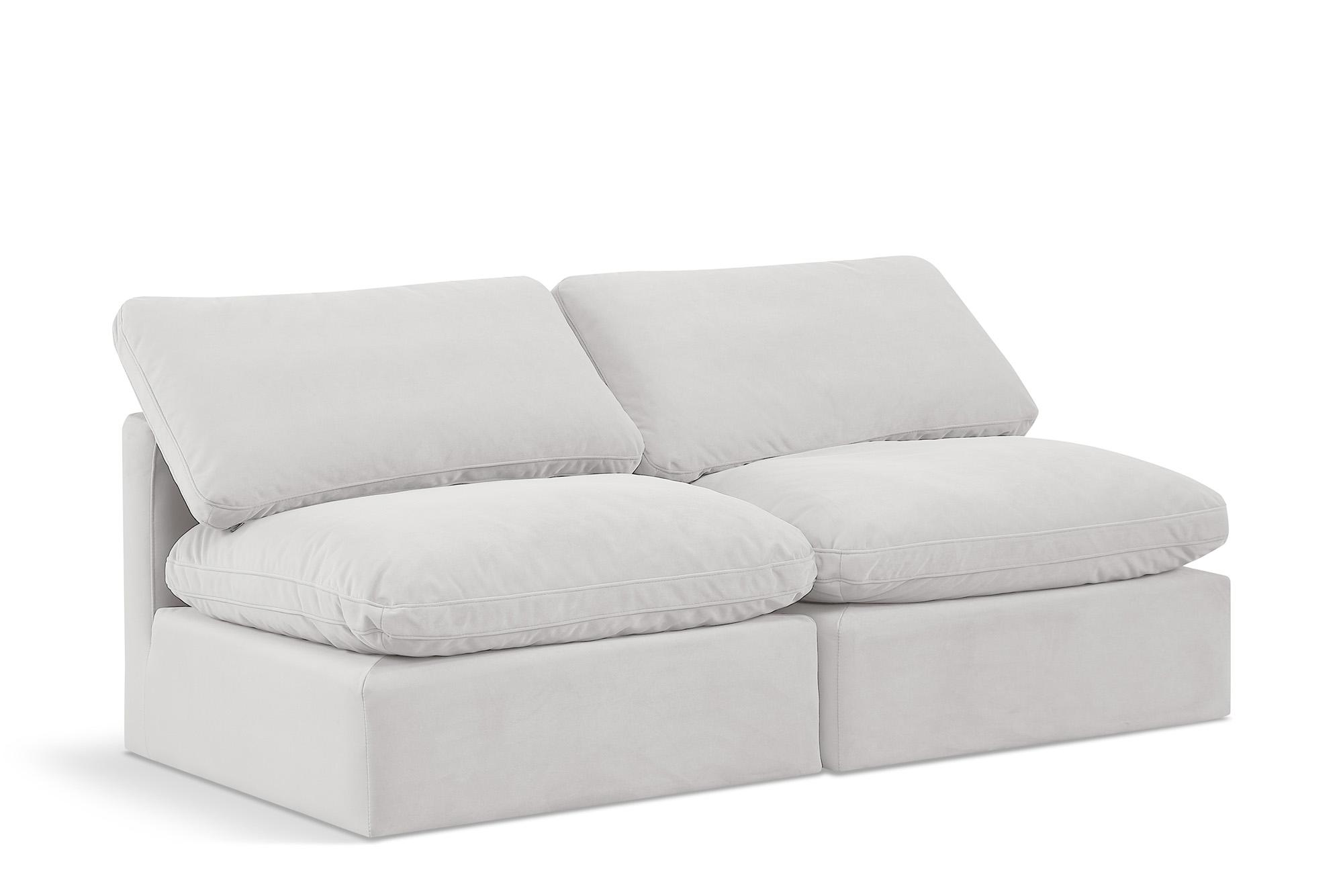 

    
Cream Velvet Modular Sofa INDULGE 147Cream-S2 Meridian Contemporary Modern

