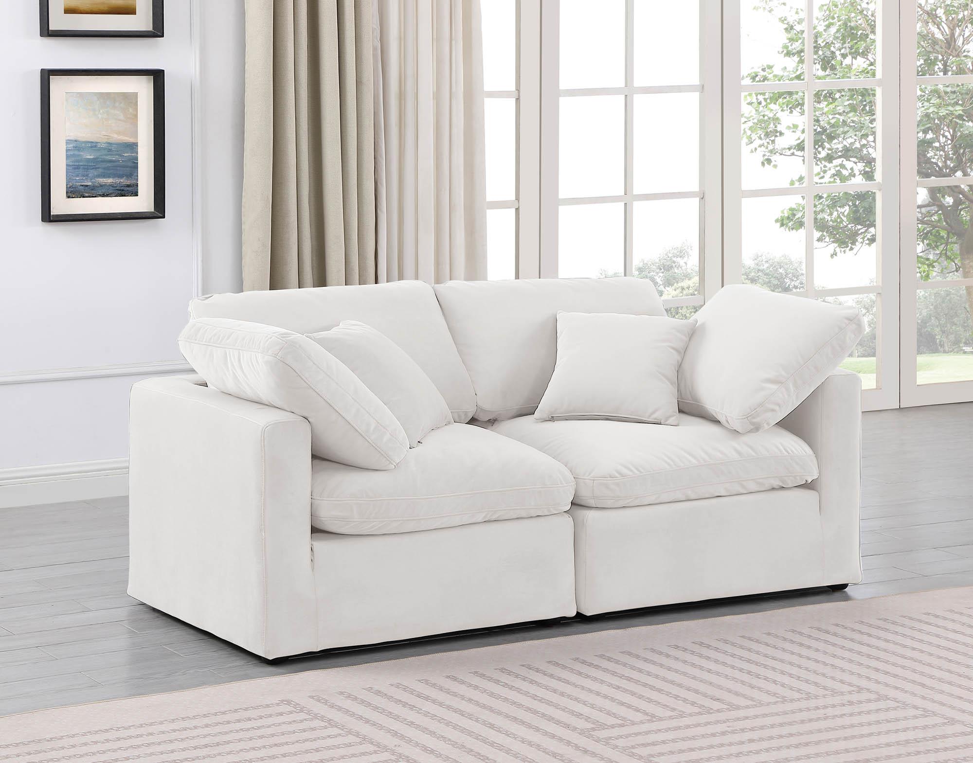 

    
Cream Velvet Modular Sofa INDULGE 147Cream-S70 Meridian Contemporary Modern
