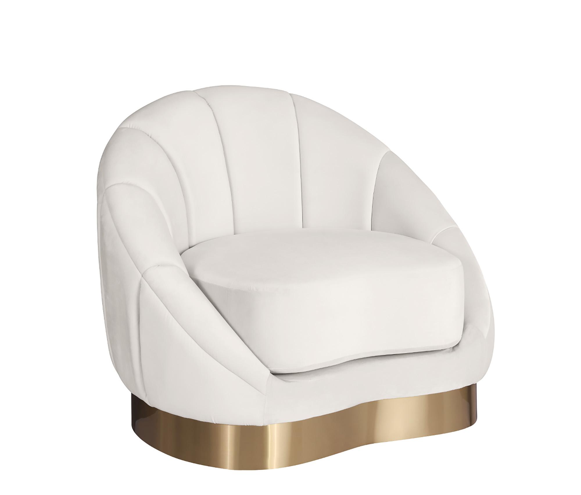 

    
Cream Velvet Rounded Chair 623Cream-C SHELLY Meridian Contemporary Modern
