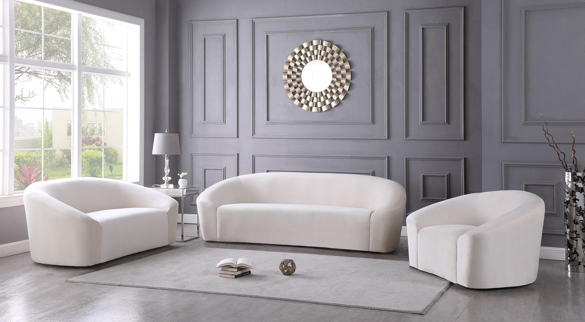

    
Cream Velvet Sofa Set 2Pcs RILEY 610Cream-S Meridian Contemporary Modern
