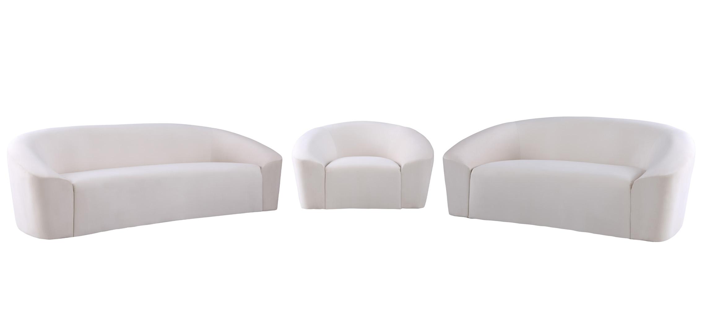 

    
Cream Velvet Sofa Set 3Pcs RILEY 610Cream-S Meridian Modern Contemporary
