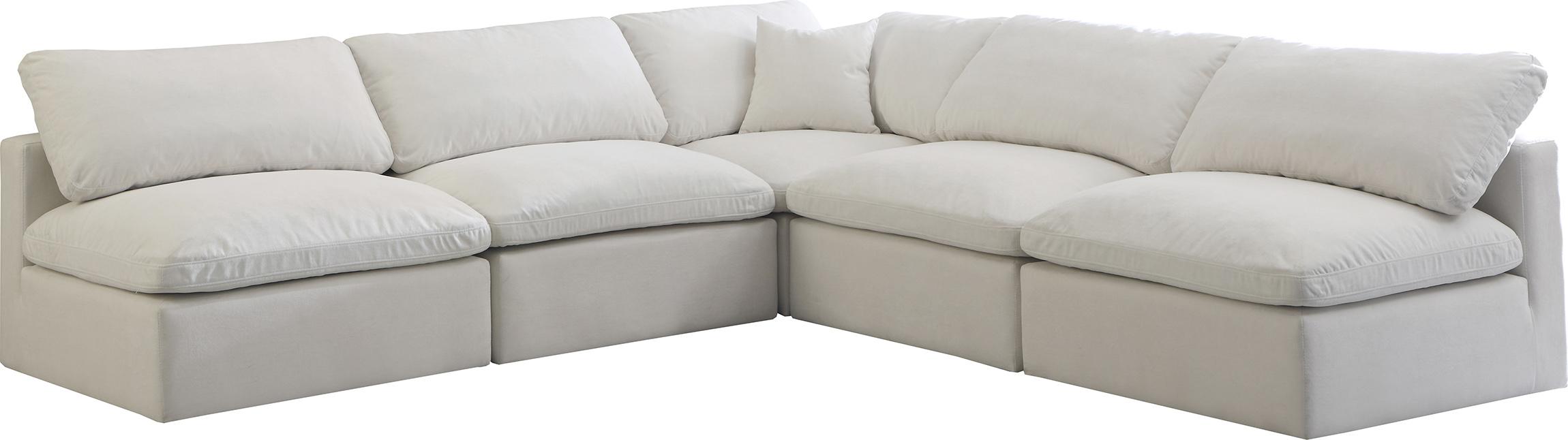 Contemporary, Modern Modular Sectional Sofa 602Cream-Sec5B 602Cream-Sec5B in Cream Fabric