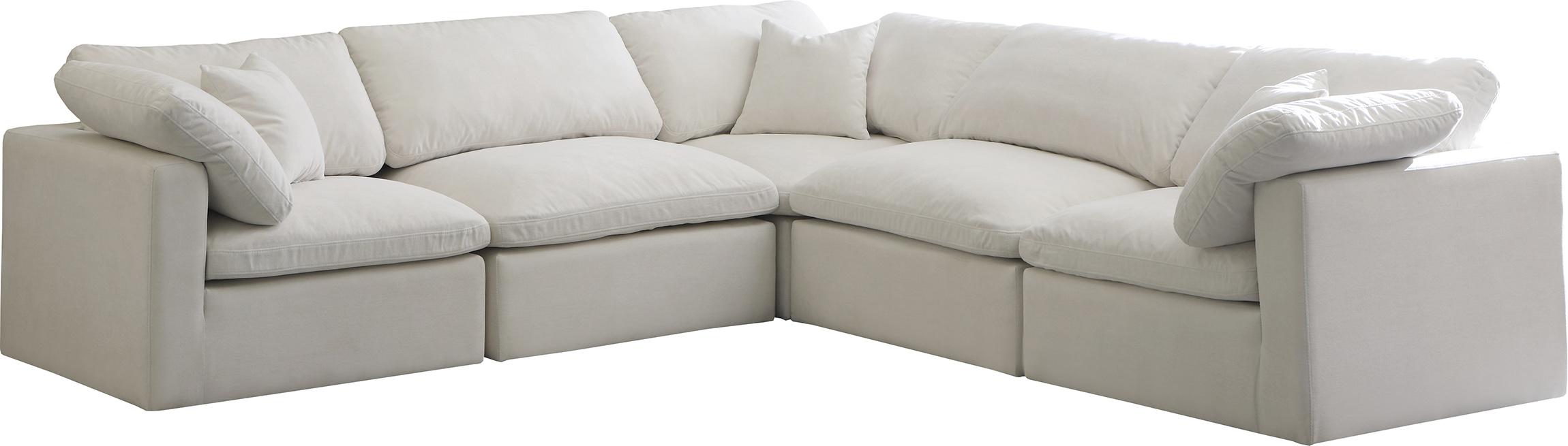 Contemporary, Modern Modular Sectional Sofa 602Cream-Sec5C 602Cream-Sec5C in Cream Fabric