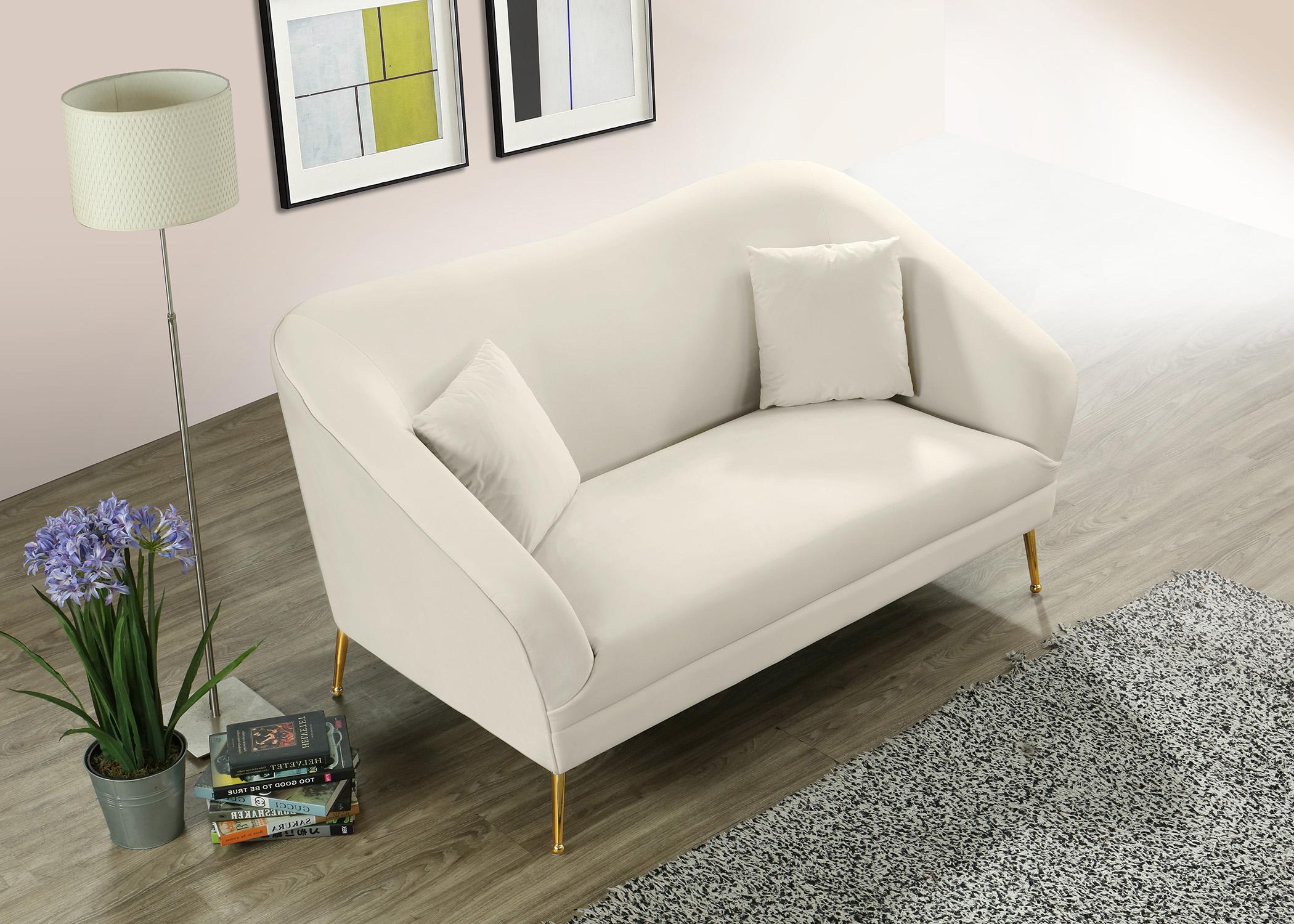 

    
 Order  Cream Velvet Curved Sofa Set 3Pcs HERMOSA 658Cream Meridian Mid-Century Modern
