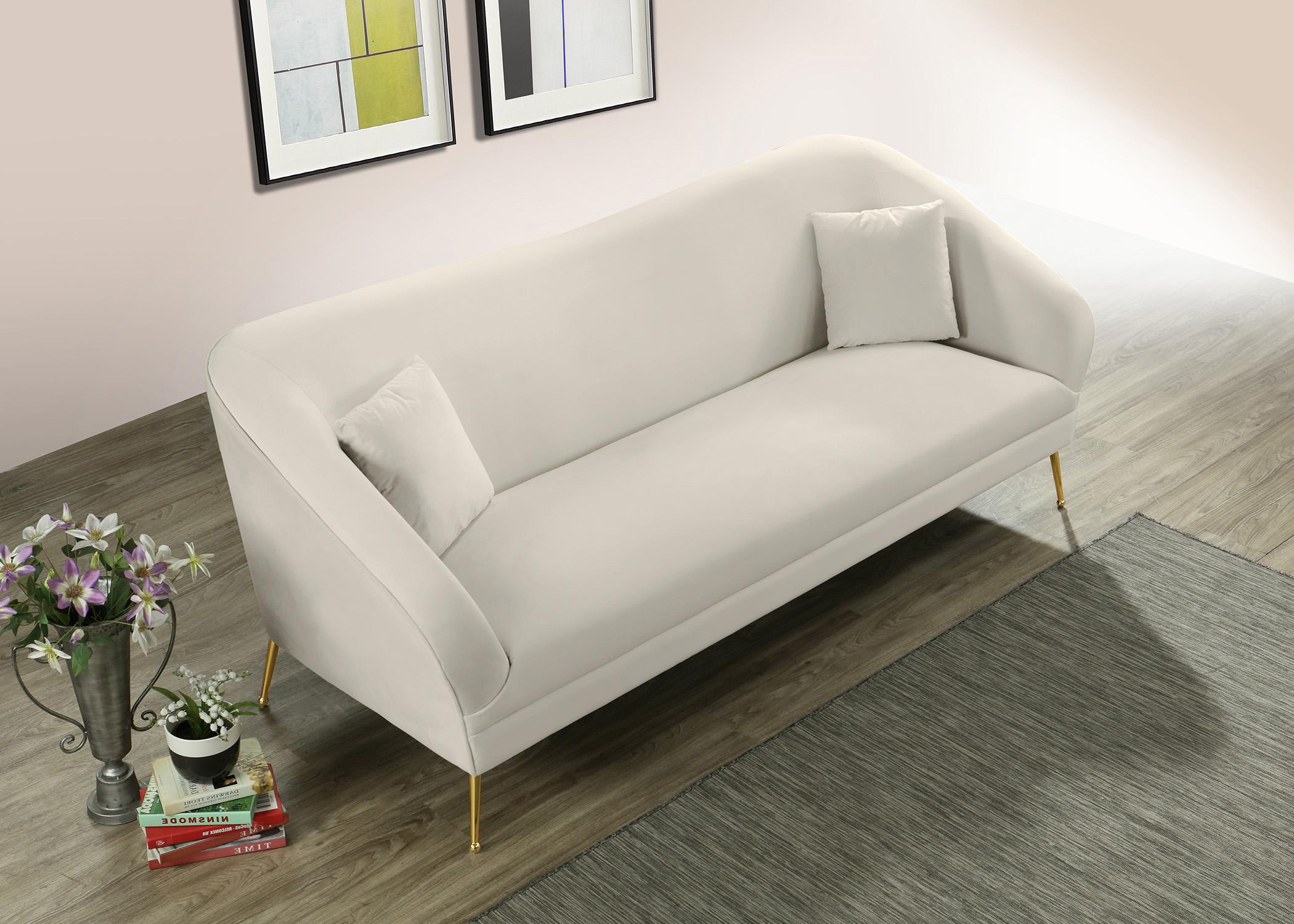 

    
 Order  Cream Velvet Curved Sofa Set 2Pcs HERMOSA 658Cream Meridian Mid-Century Modern
