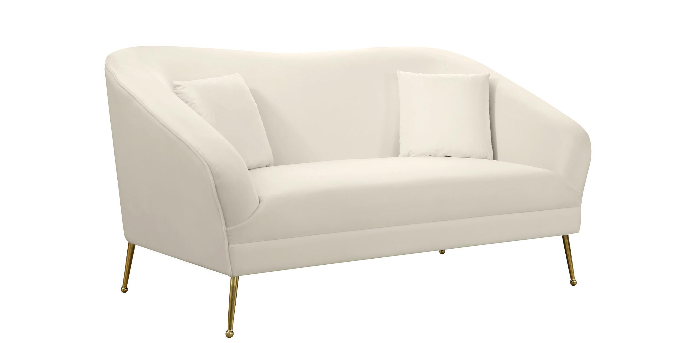 

        
Meridian Furniture HERMOSA 658Cream Sofa Set Chrome/Cream/Gold Velvet 704831407693
