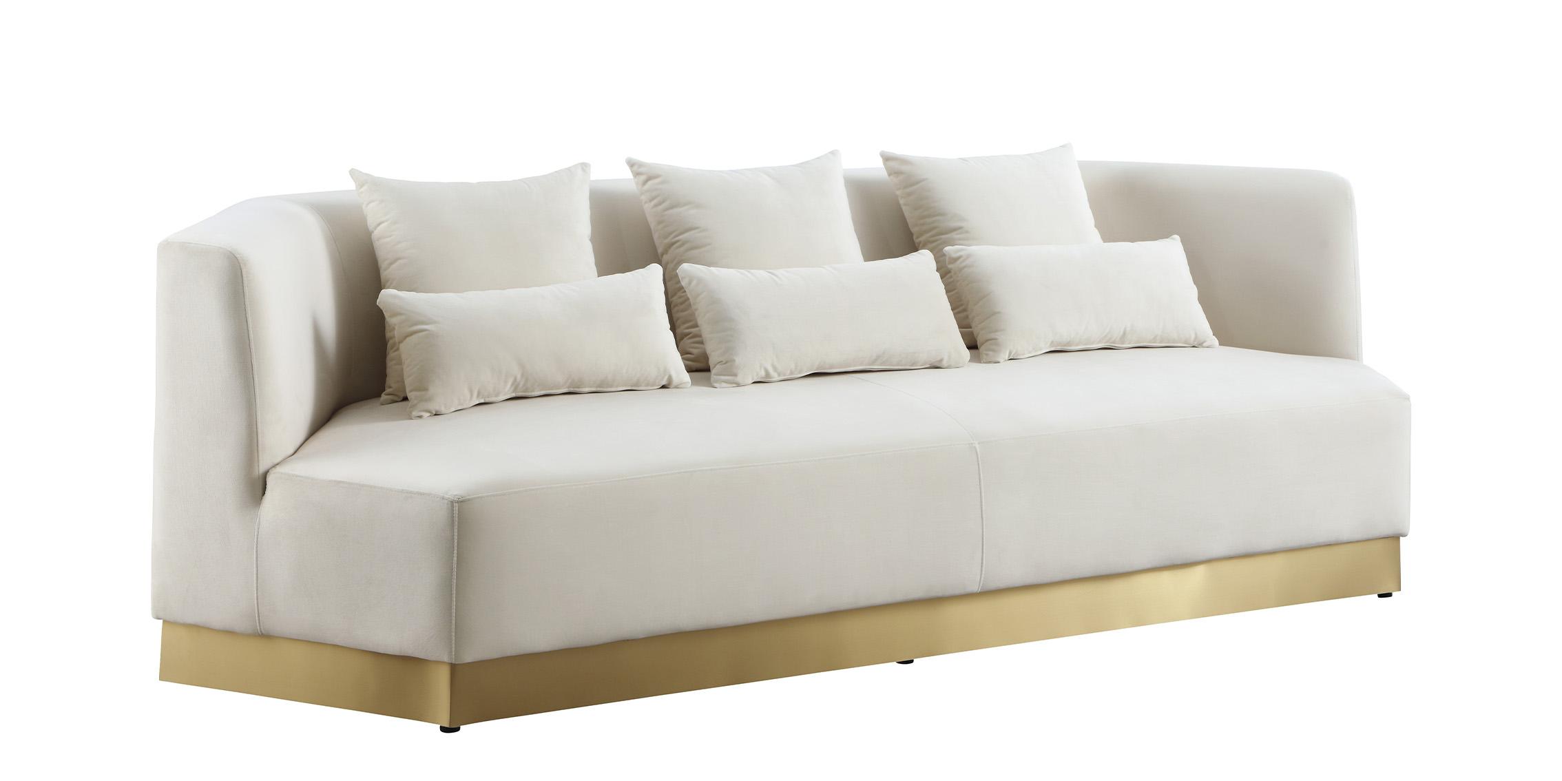 Contemporary, Modern Sofa MARQUIS 600Cream-S 600Cream-S in Cream Velvet