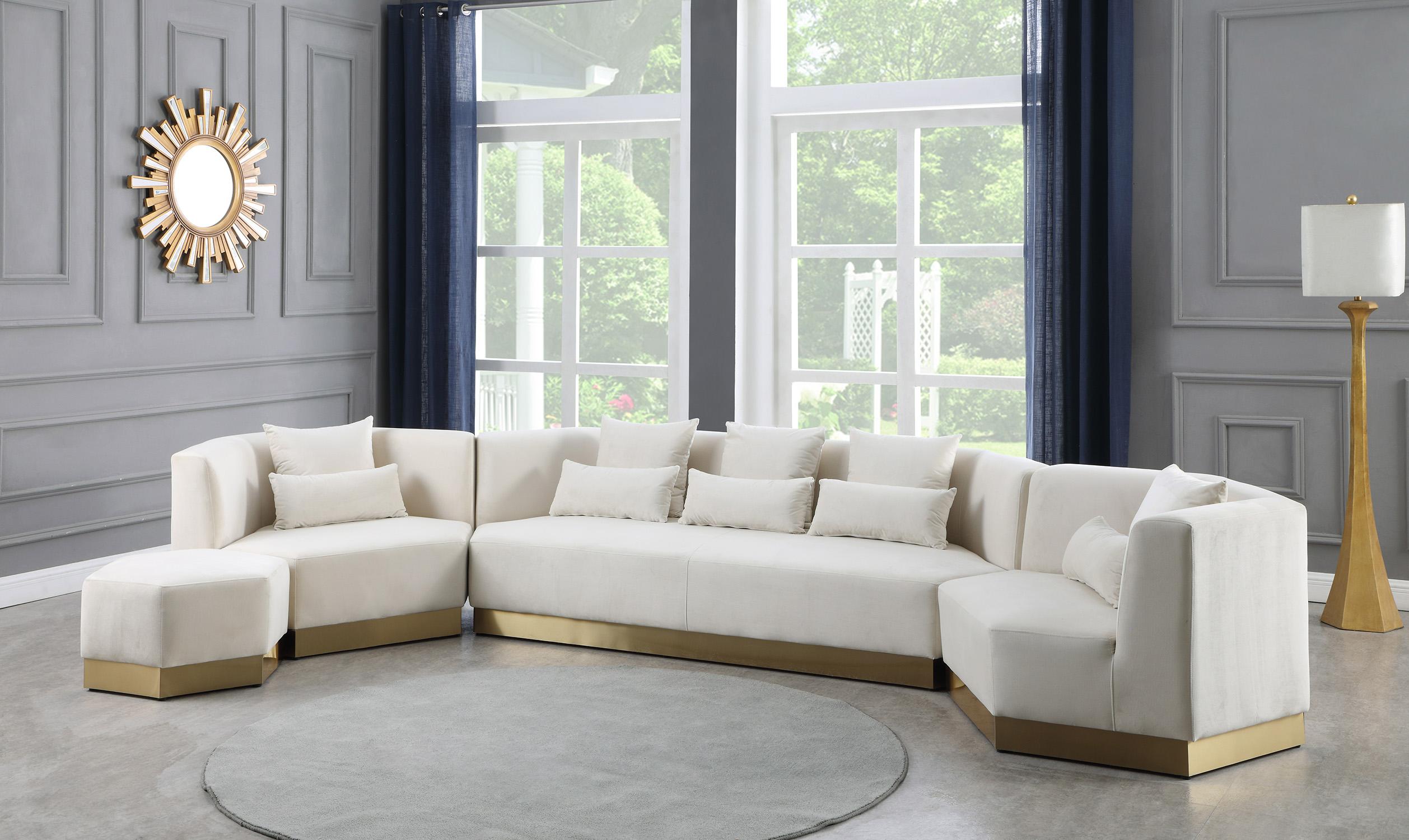 

    
 Order  Cream Velvet Sofa MARQUIS 600Cream-S Meridian Contemporary Modern
