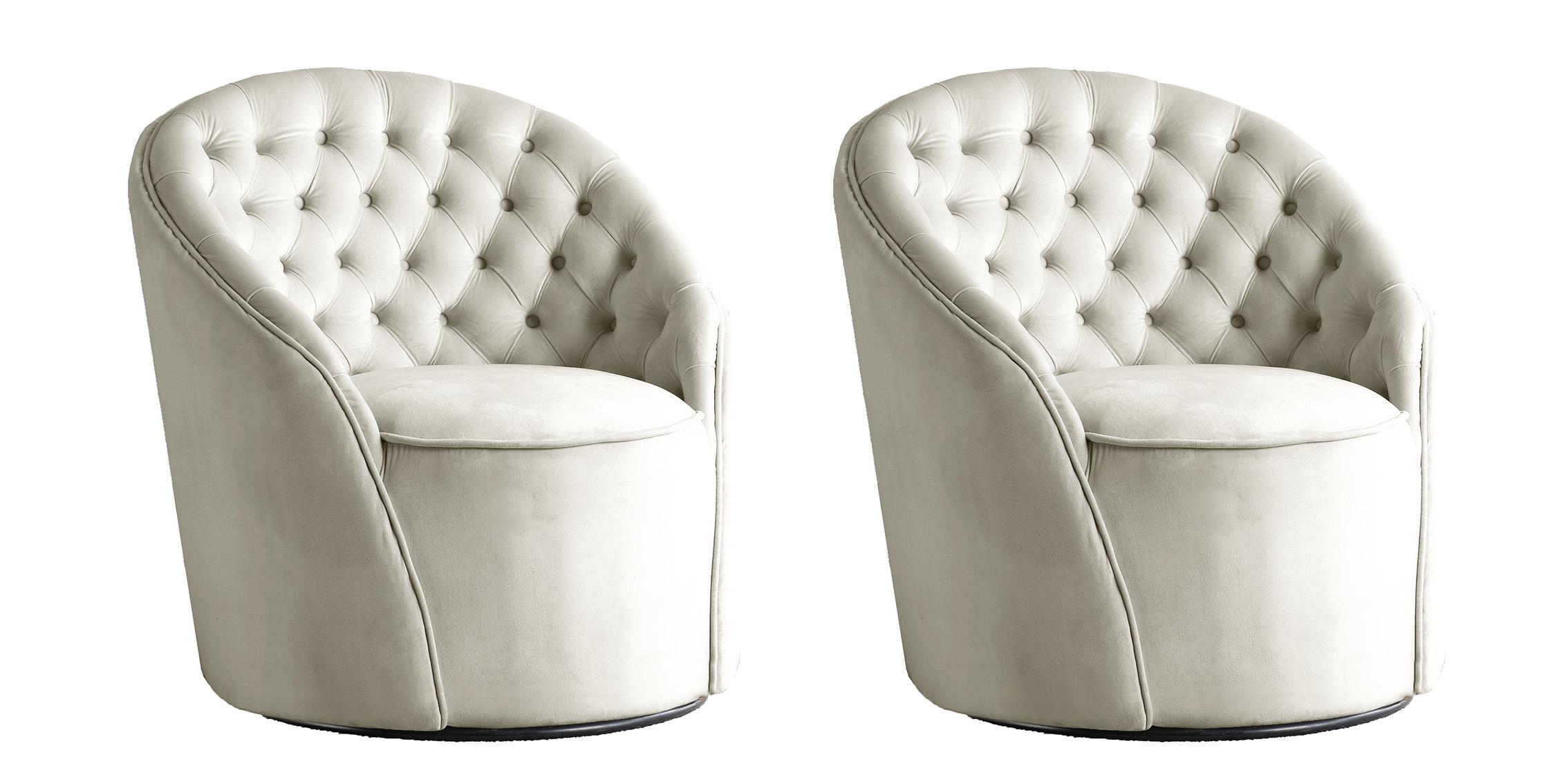 

        
Meridian Furniture ALESSIO 501Cream Accent Chair Set Cream Velvet 704831404647
