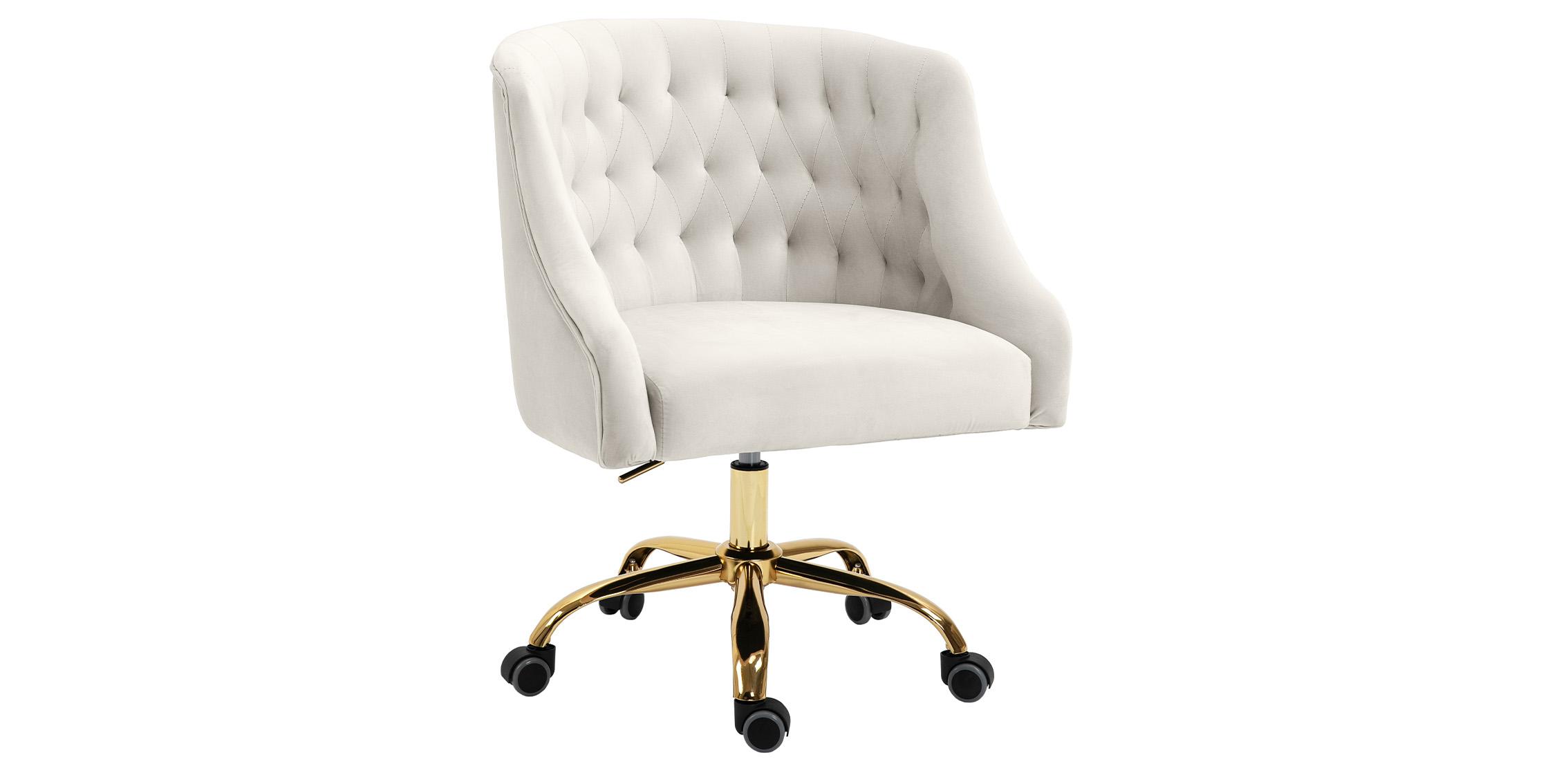

    
Cream Velvet Swivel Office Chair ARDEN 161Cream Meridian Contemporary Modern
