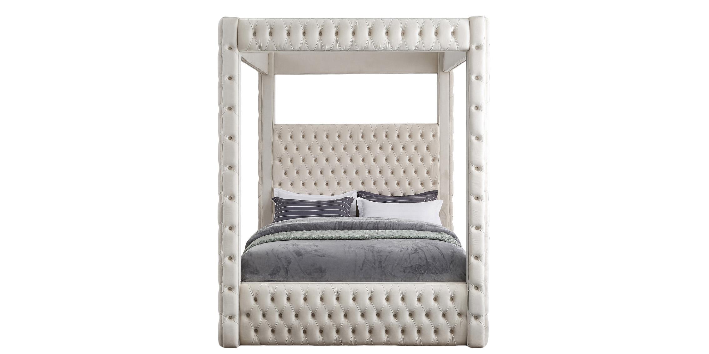 

        
Meridian Furniture ROYAL RoyalCream-K Canopy Bed Cream Velvet 094308266794
