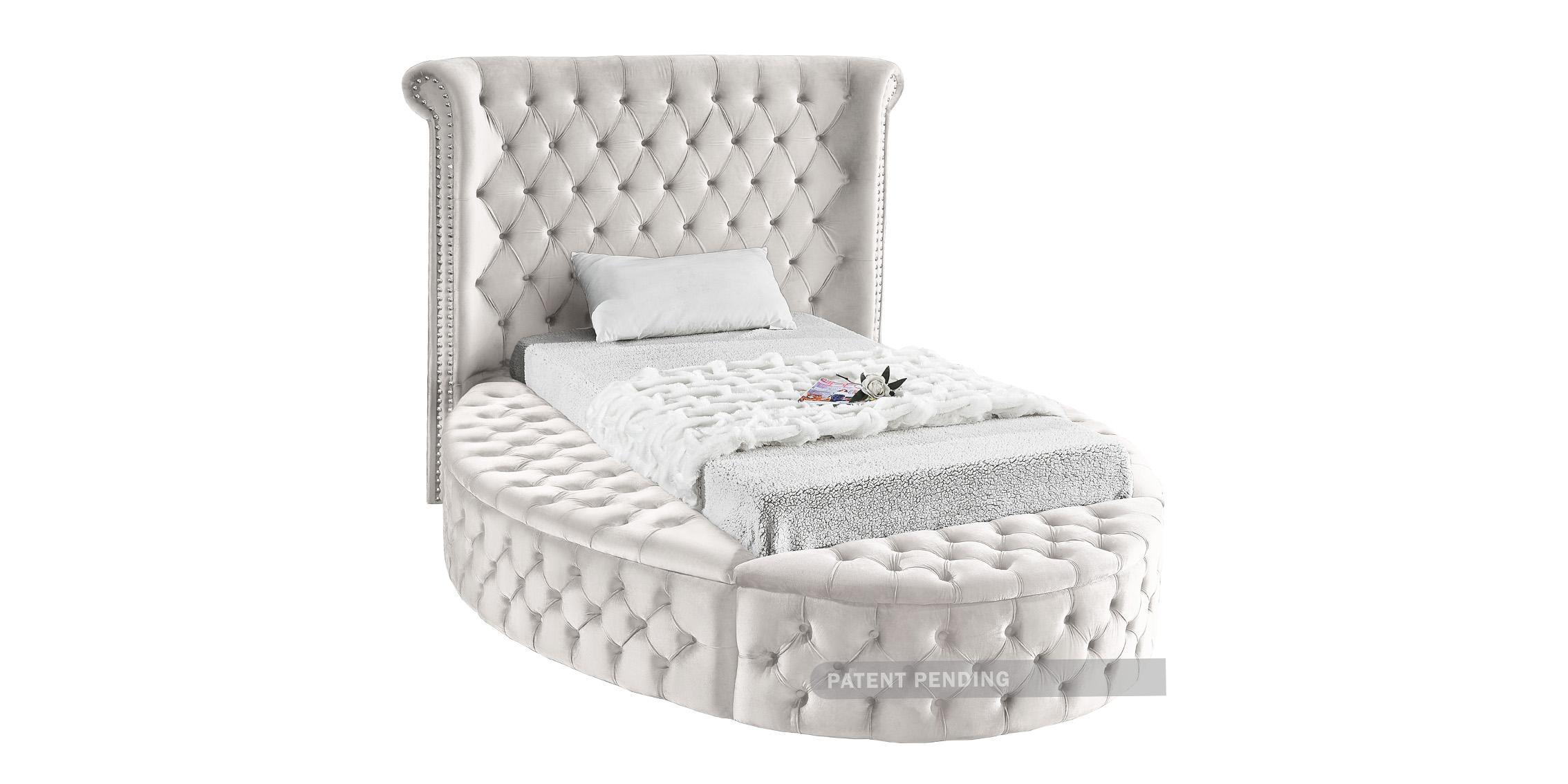 Contemporary, Modern Storage Bed LuxusCream-T LuxusCream-T in Cream Velvet