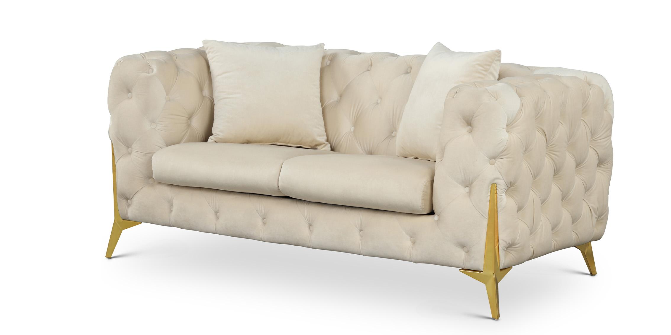 

    
695Cream-S-Set-3 Cream Velvet Tufted Sofa Set 3Pcs KINGDOM 695Cream Meridian Contemporary Modern
