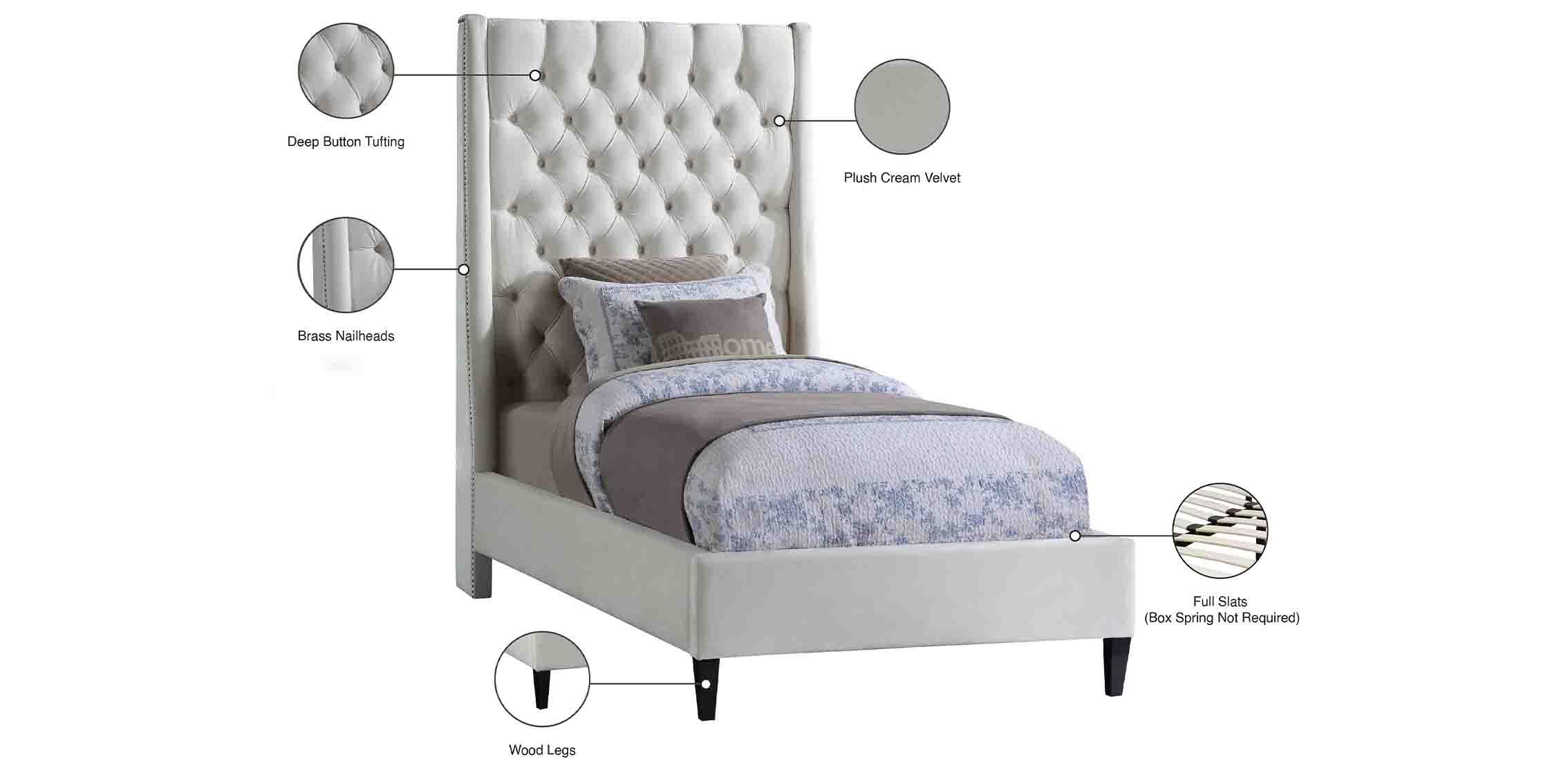 

        
Meridian Furniture FRITZ FritzCream-T Platform Bed Cream Velvet 094308251578
