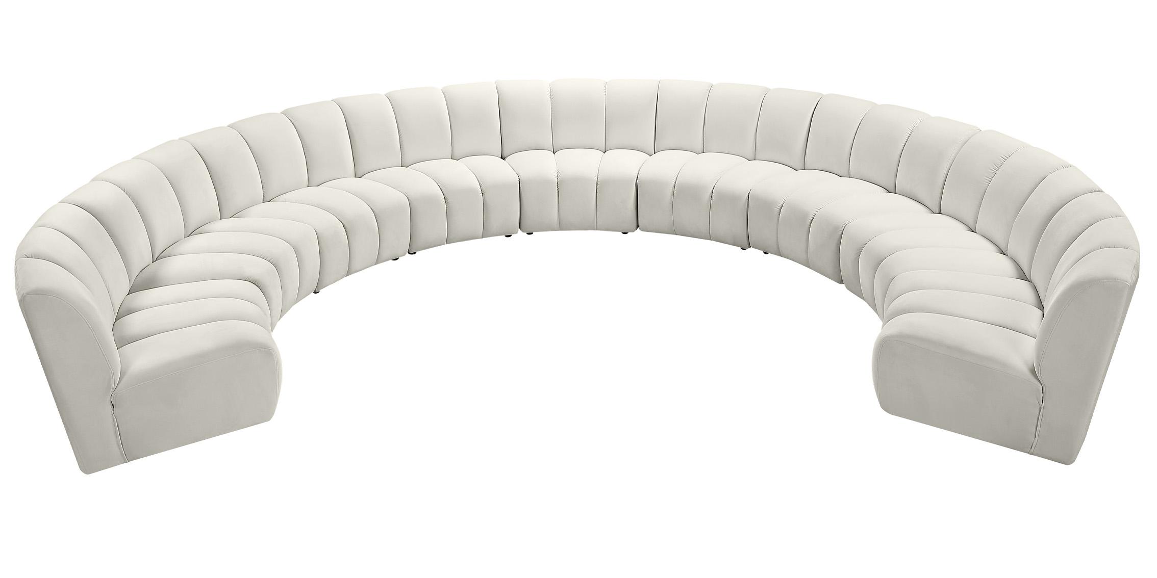 

    
Cream Velvet Modular Sectional Sofa INFINITY 638Cream-9PC Meridian Modern
