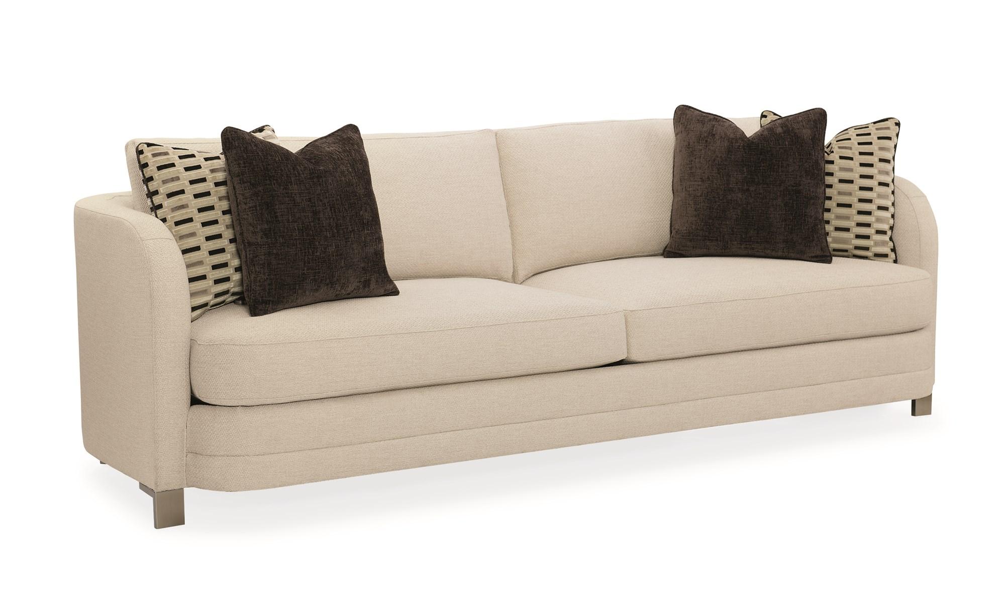 Contemporary Sofa STREAMLINE SOFA M020-417-011-A in Cream Fabric