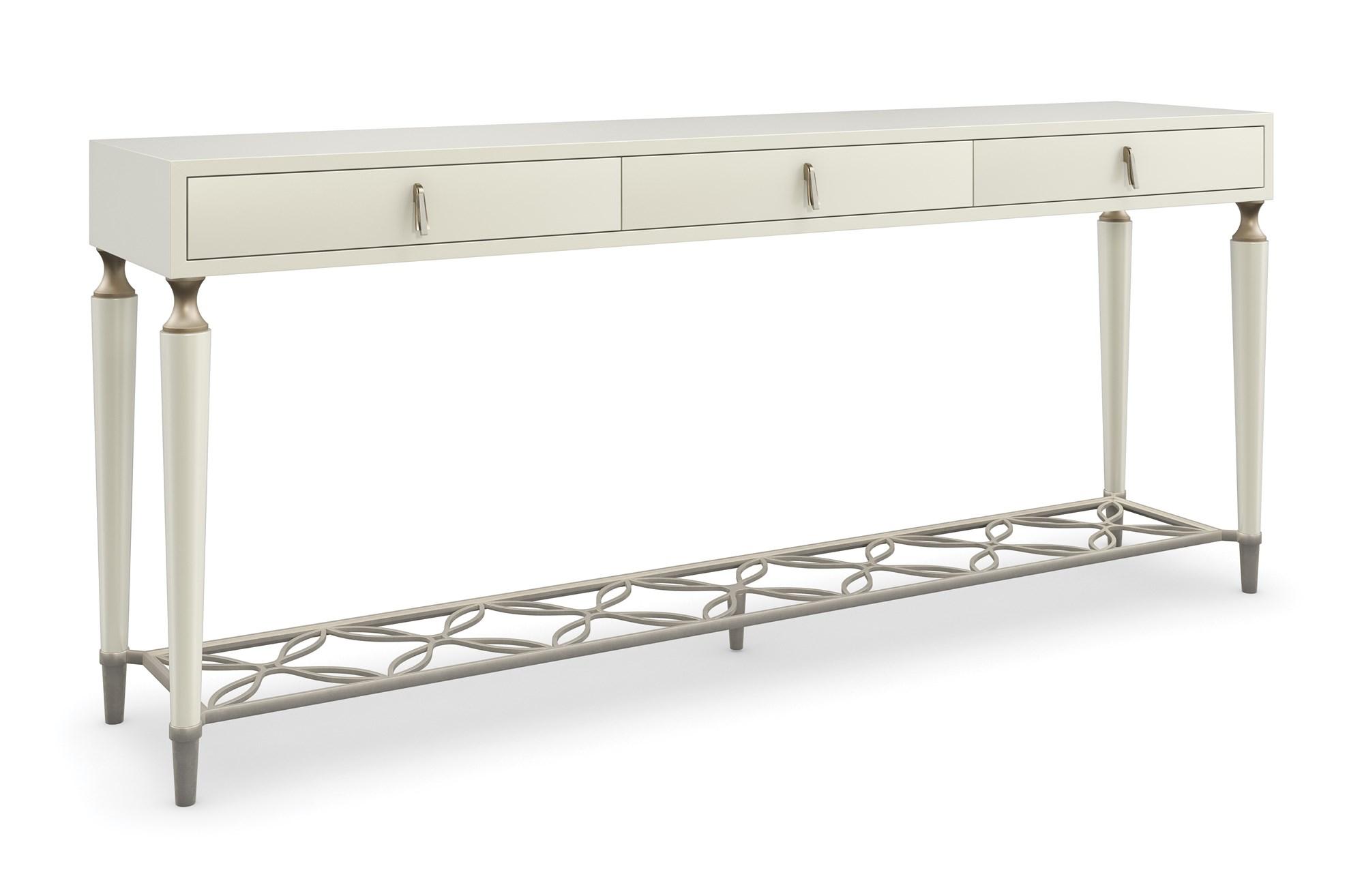 Contemporary Console Table CONSTANTLY CHARMING CLA-422-441 in Cream, Silver 