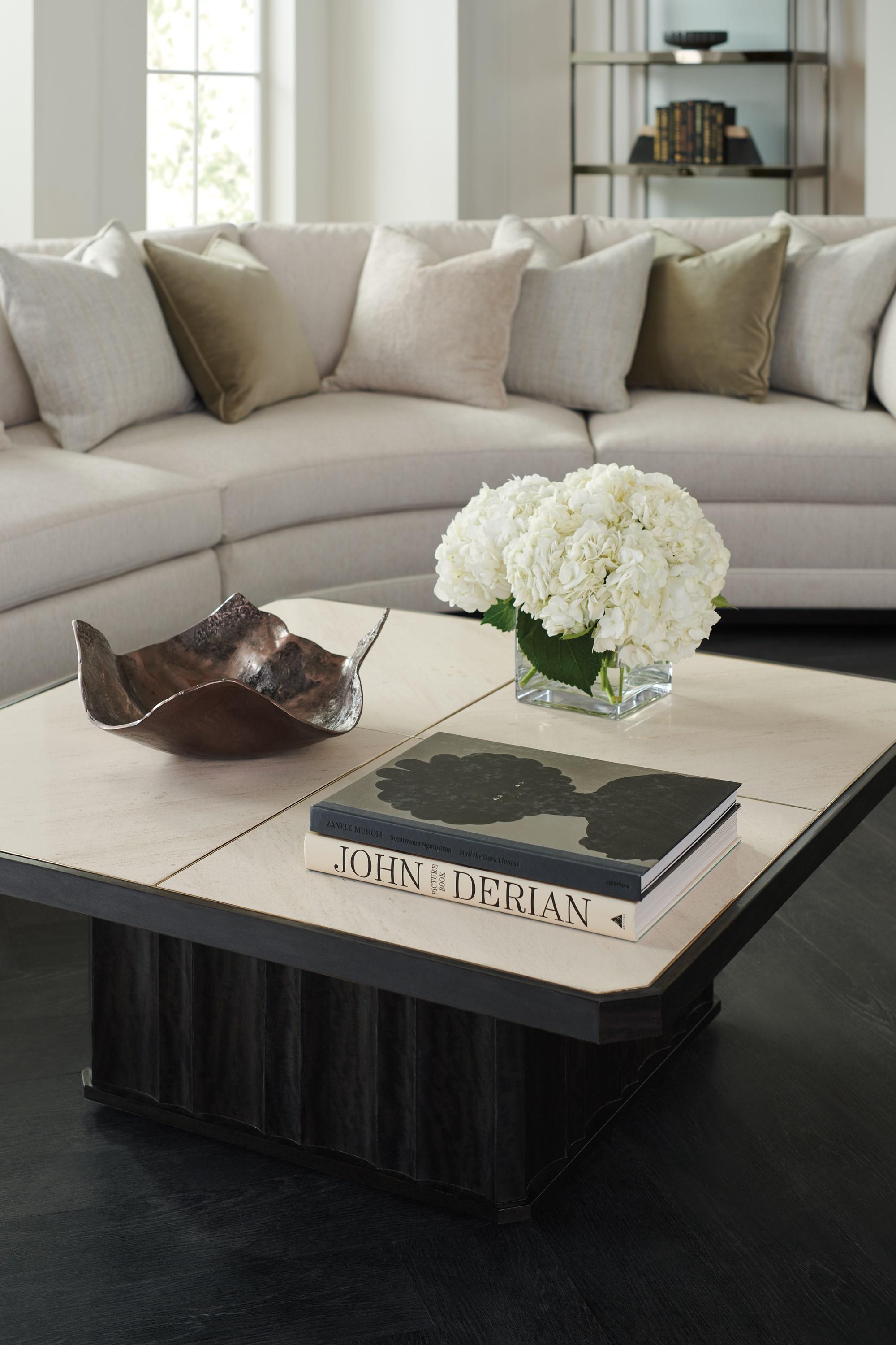 

    
Crème Travertine Inset Into A Charred Bark Coffee Table SOLID AS A ROCK by Caracole
