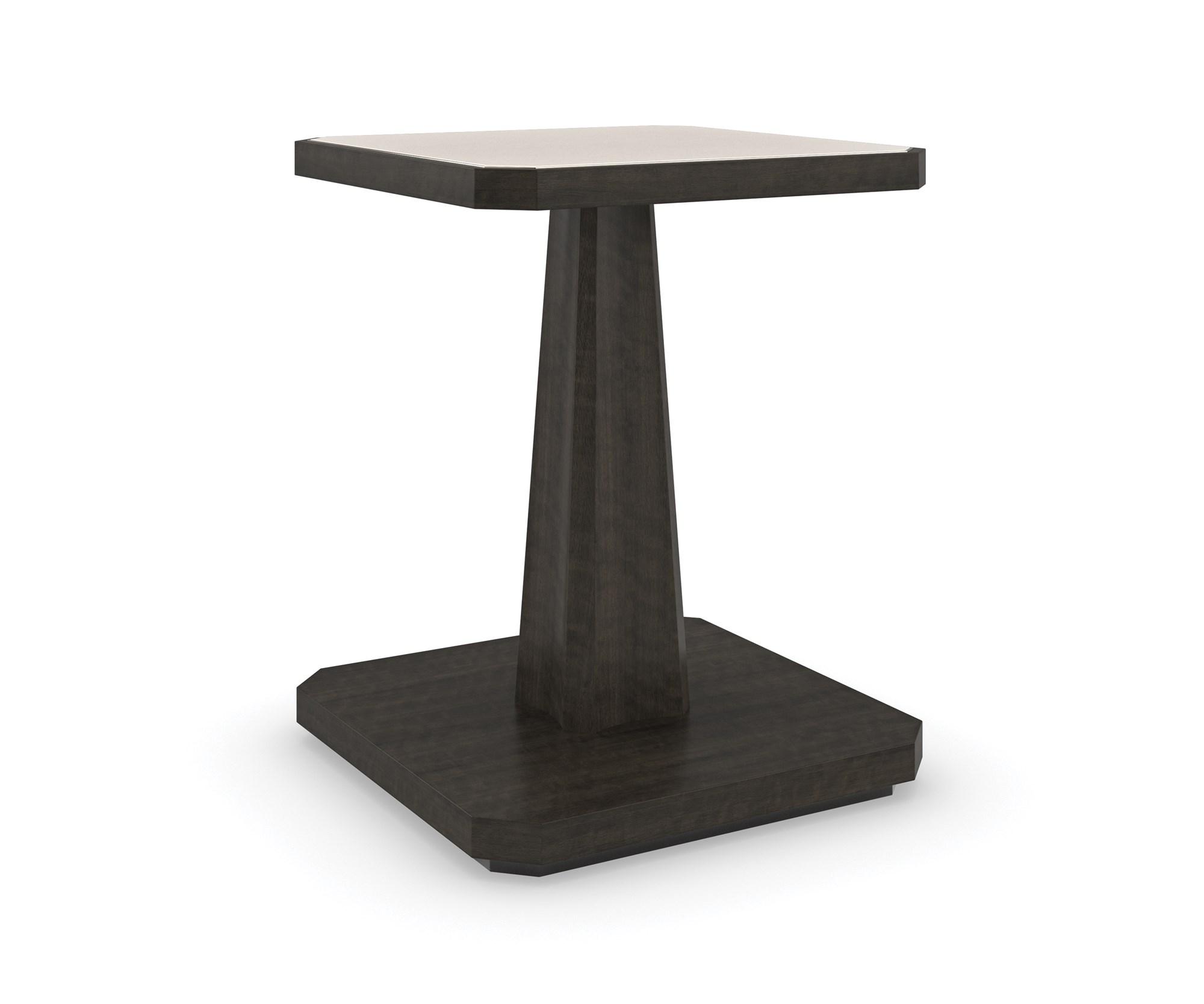 Contemporary End Table ROCK ON CLA-021-414 in Bark, Black 