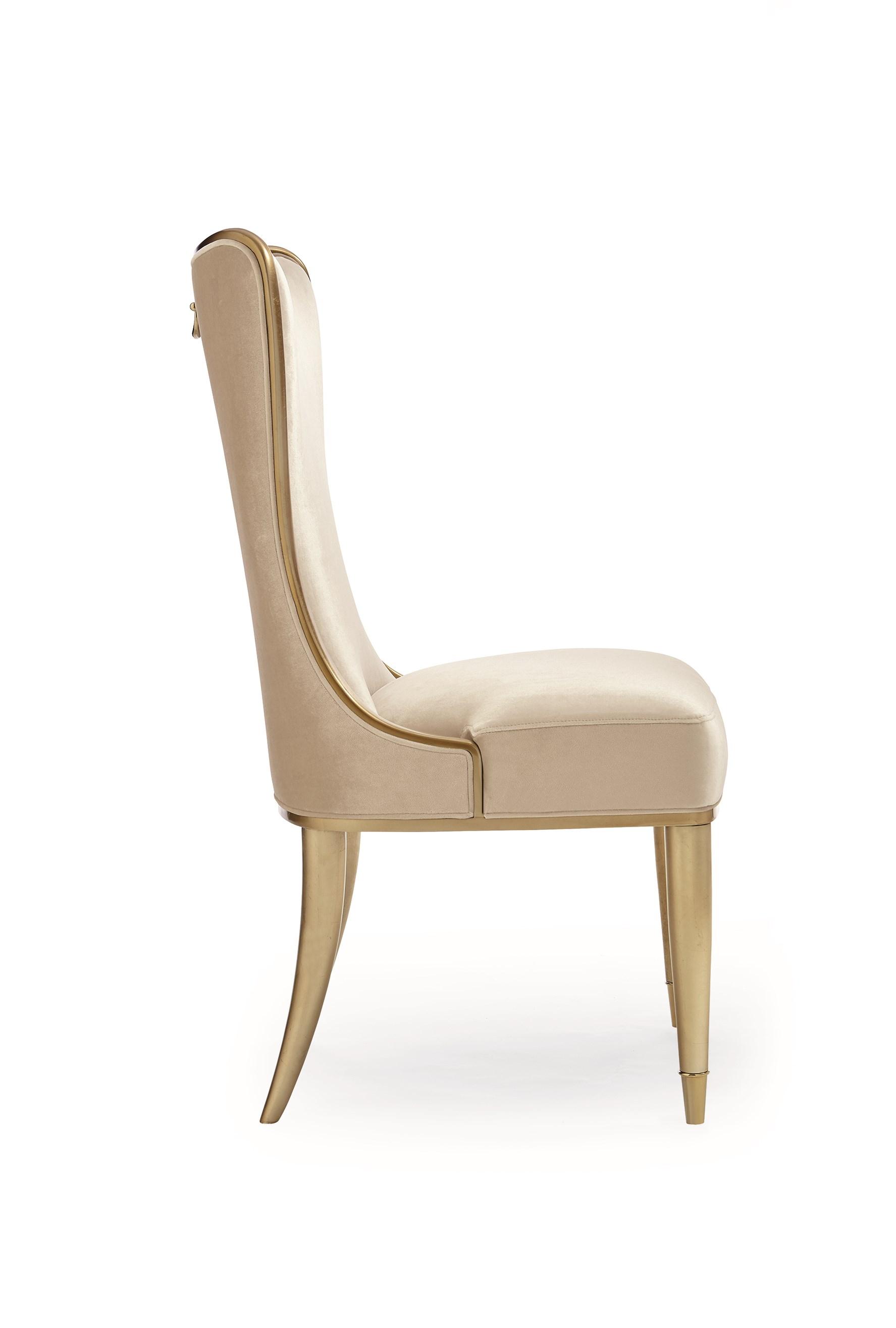 

        
Caracole SOPHISTICATES DINING CHAIR Dining Chair Set Cream/Gold Velvet 662896023060
