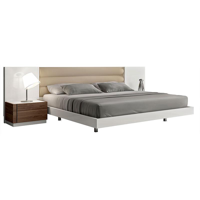 

    
Cretys EK Bed-Set-6 Glossy White & Walnut Cretys Tufted KING Bedroom Set 6Pcs Contemporary Modern
