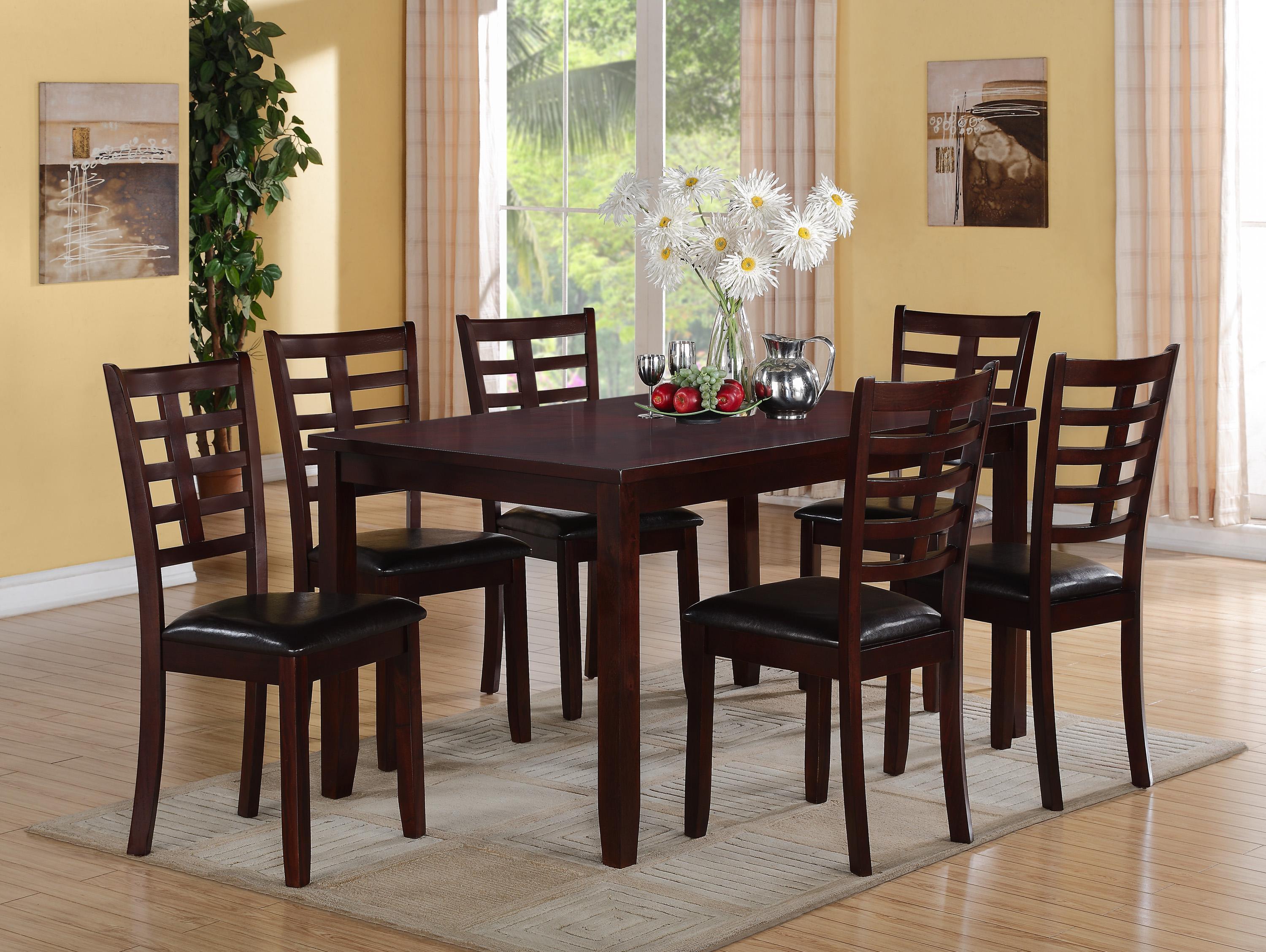 

    
Crown Mark 2256 Darren Contemporary Espresso Finish Dining Table & Chairs 7Pcs
